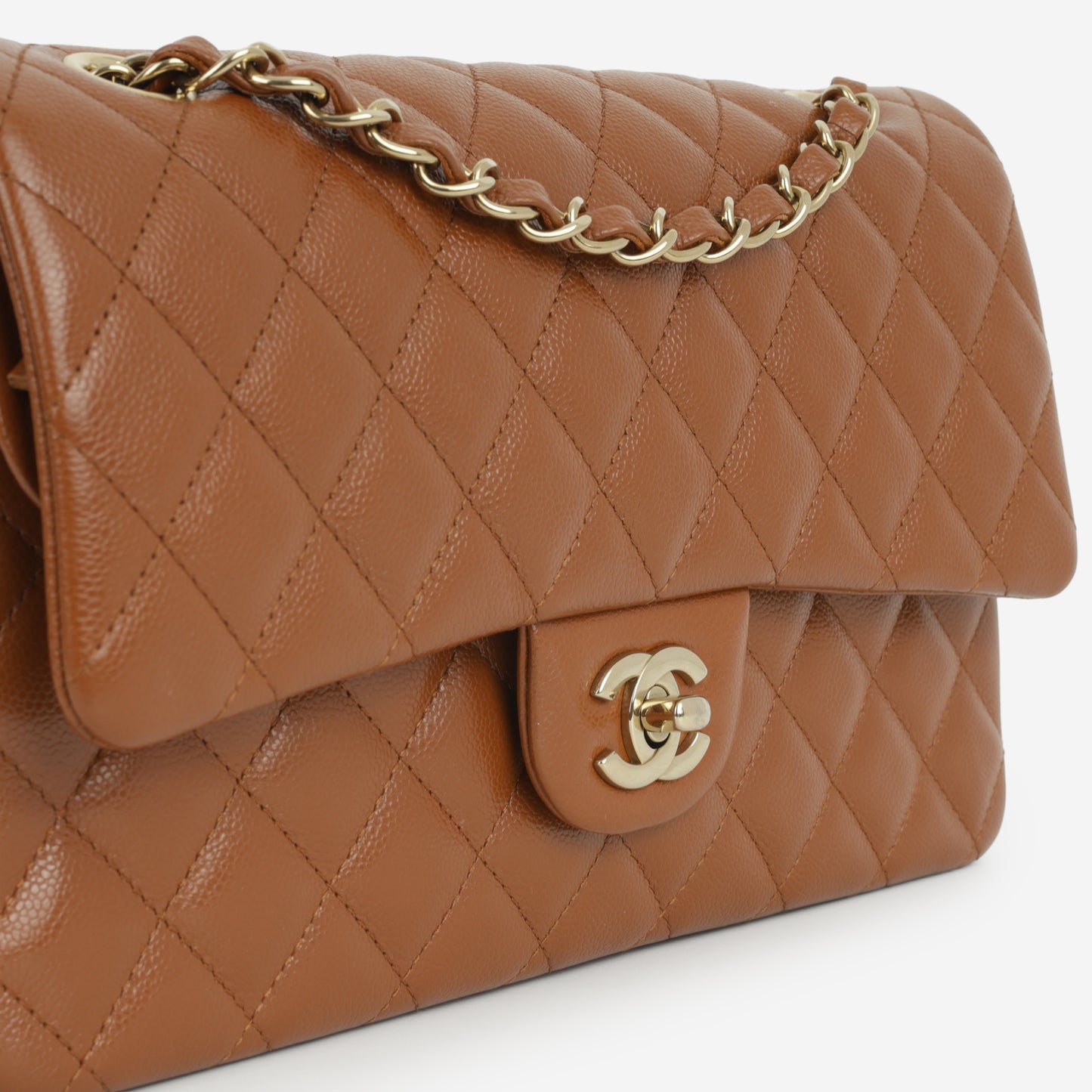 Chanel Medium Classic Flap - Tan Caviar | Champagne Gold Hardware - Bagista