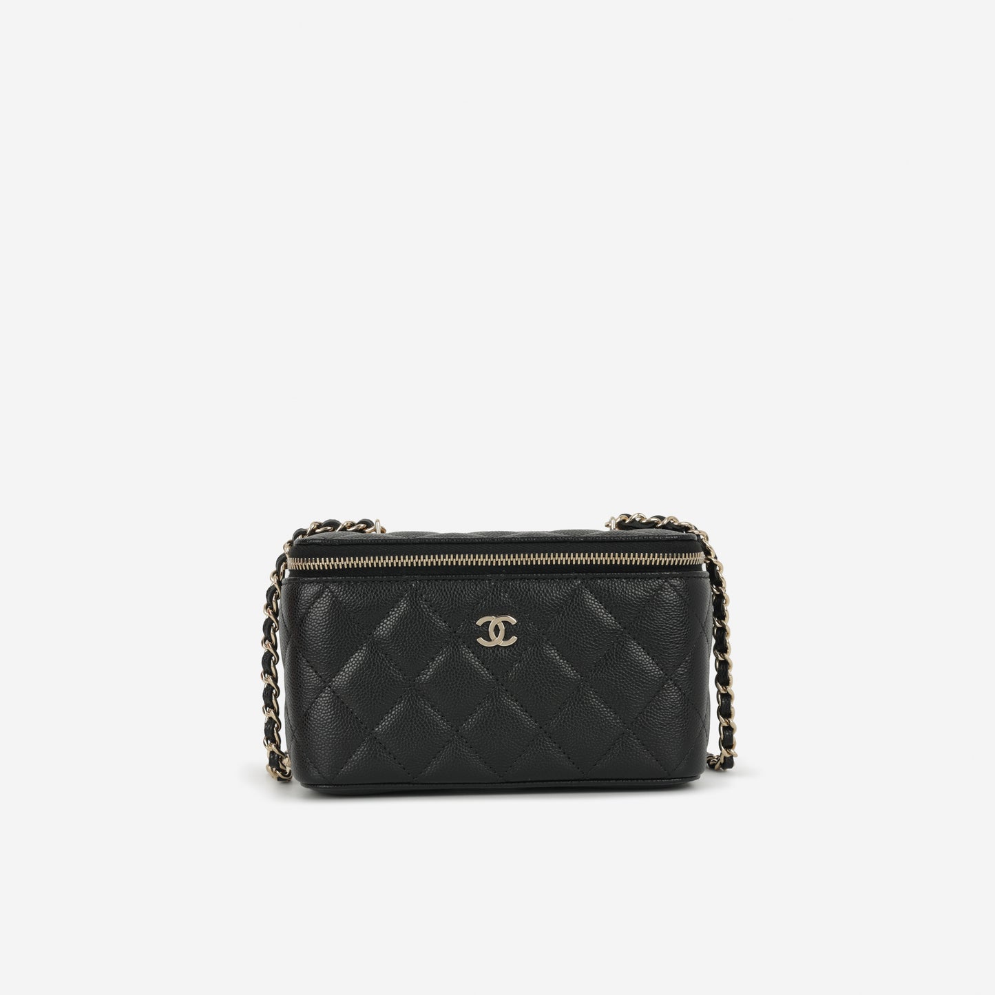 Chanel Small Vanity on Chain - Black Caviar | Champagne Gold Hardware