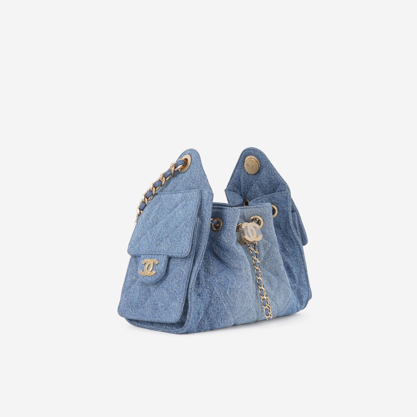 Chanel Mini 25 Hobo - Blue Washed Denim | Gold Hardware