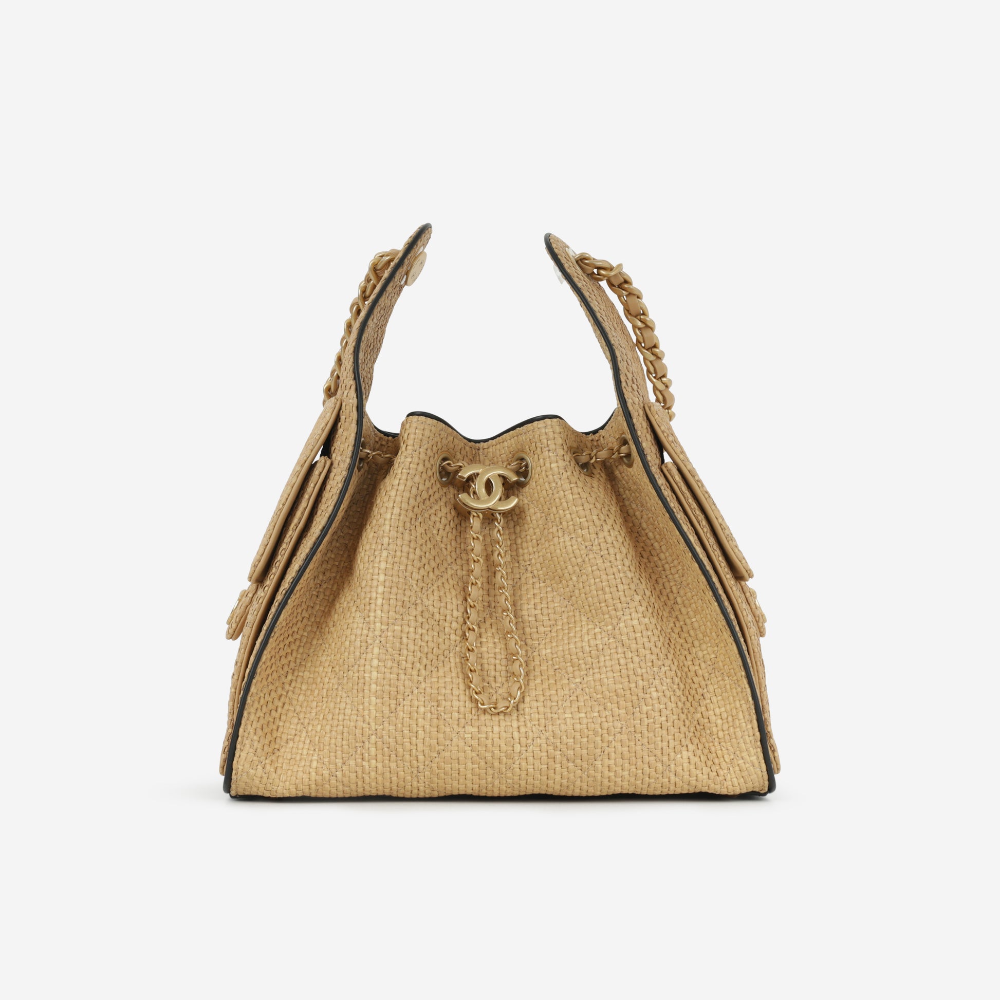 Chanel Small 25 Hobo - Beige Braided Raffia | Gold Hardware - Bagista