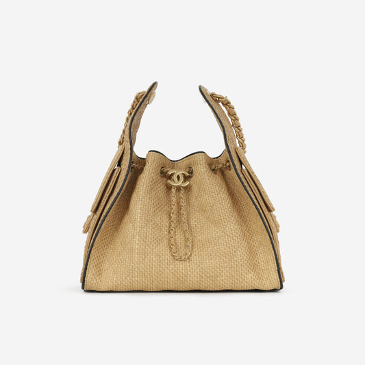 Chanel Small 25 Hobo - Beige Braided Raffia | Gold Hardware - Bagista