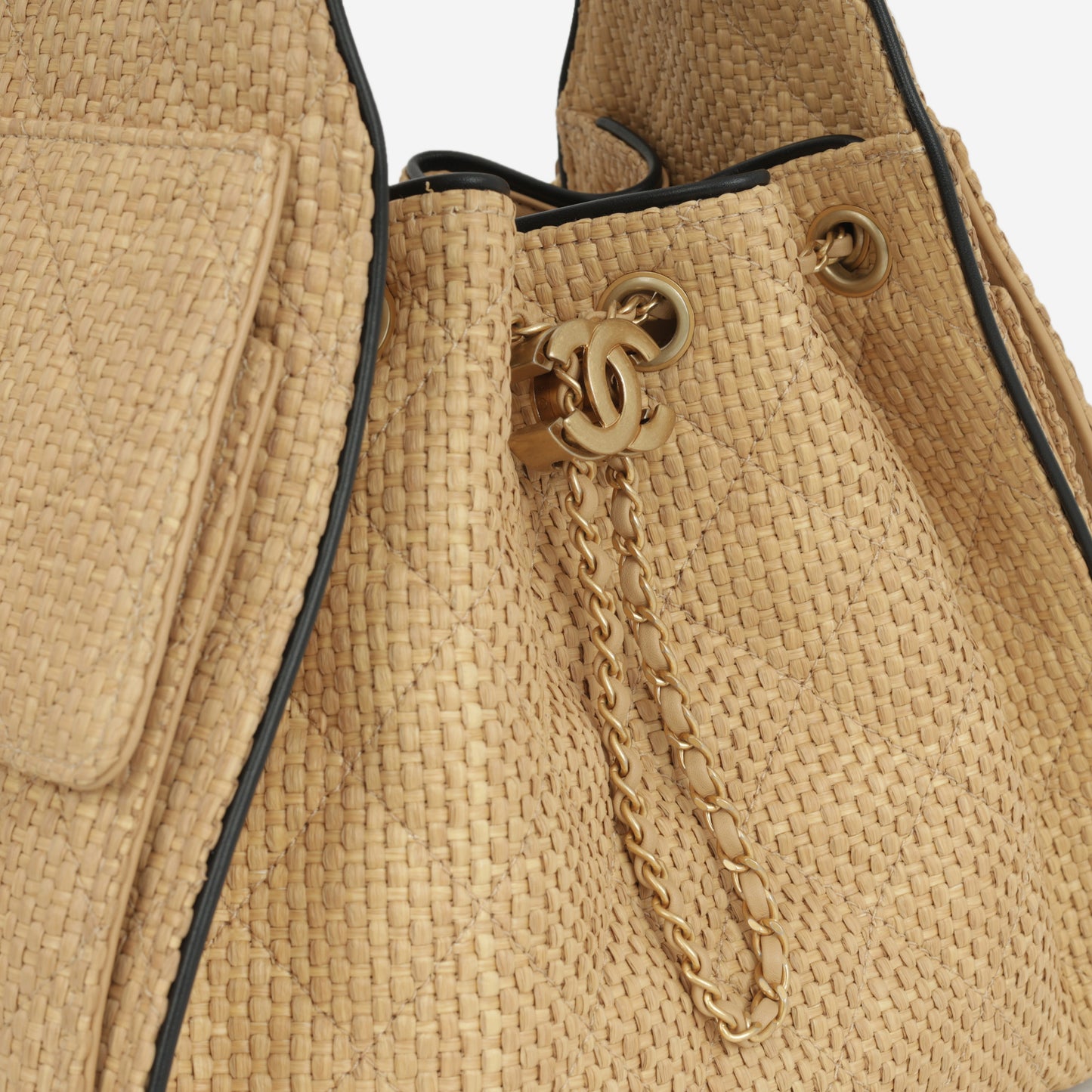 Chanel Small 25 Hobo - Beige Braided Raffia | Gold Hardware - Bagista