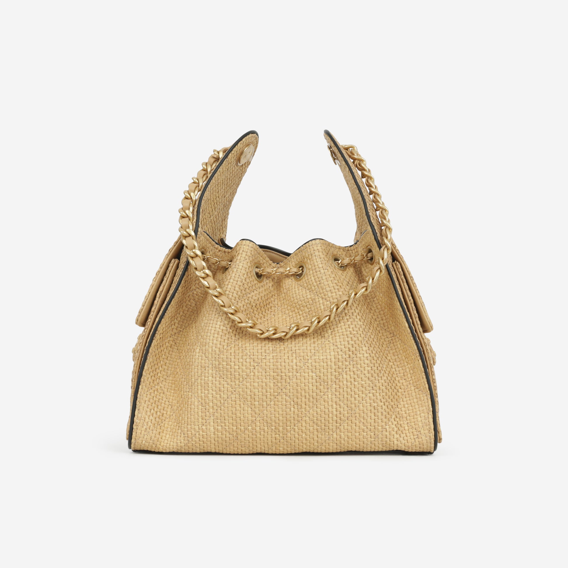 Chanel Small 25 Hobo - Beige Braided Raffia | Gold Hardware - Bagista