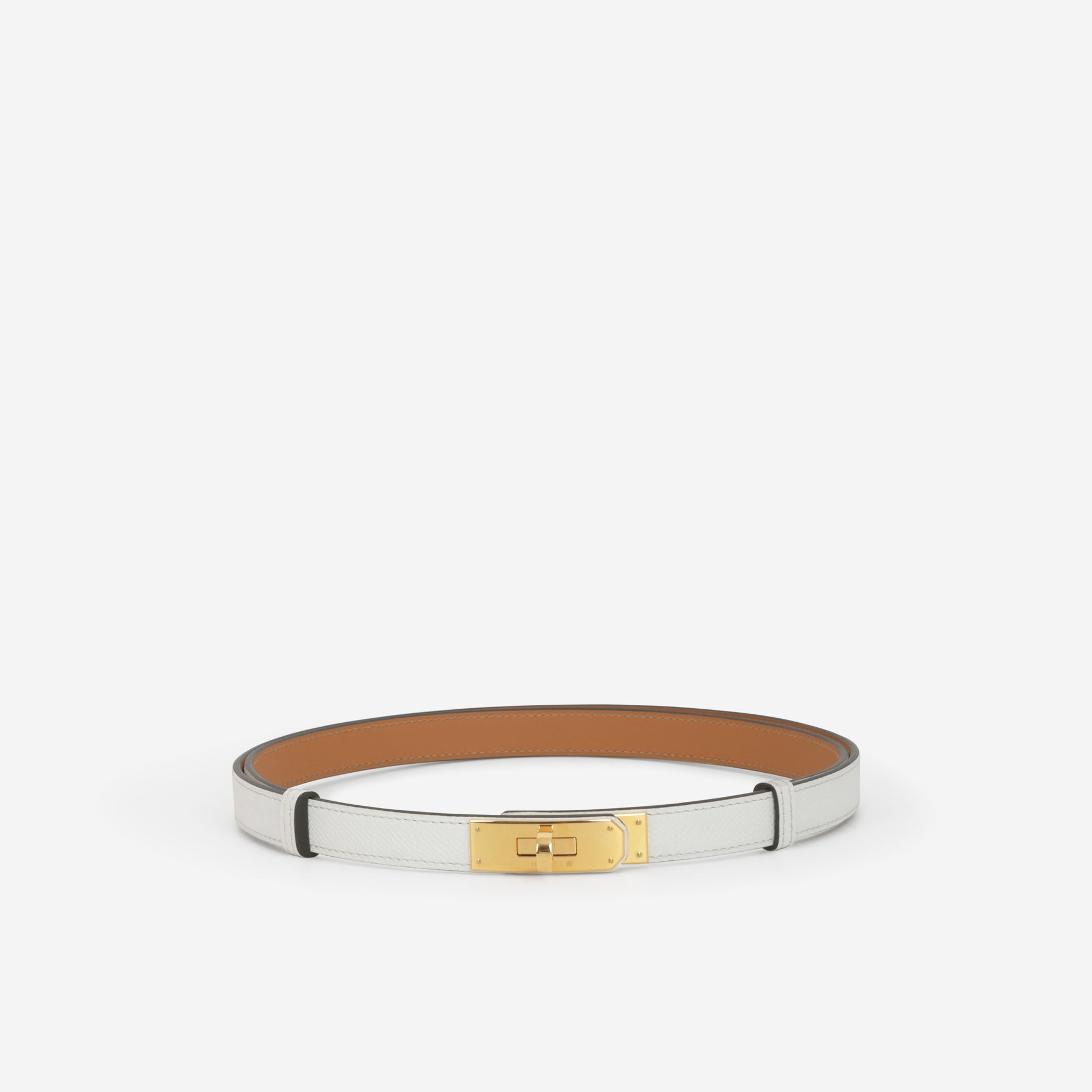 Hermès Kelly 18 Belt - Blanc Epsom | Gold Hardware - Bagista