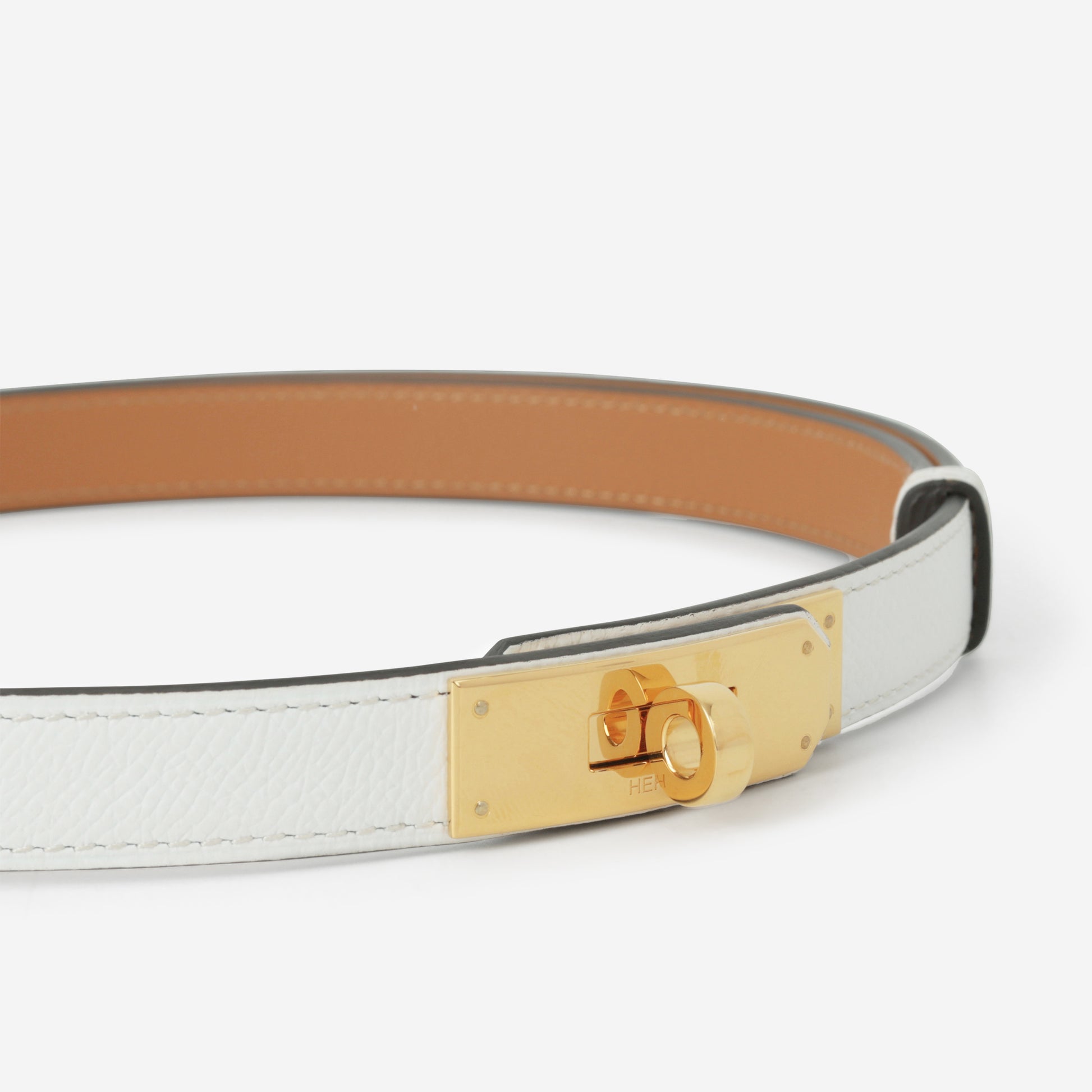 Hermès Kelly 18 Belt - Blanc Epsom | Gold Hardware - Bagista