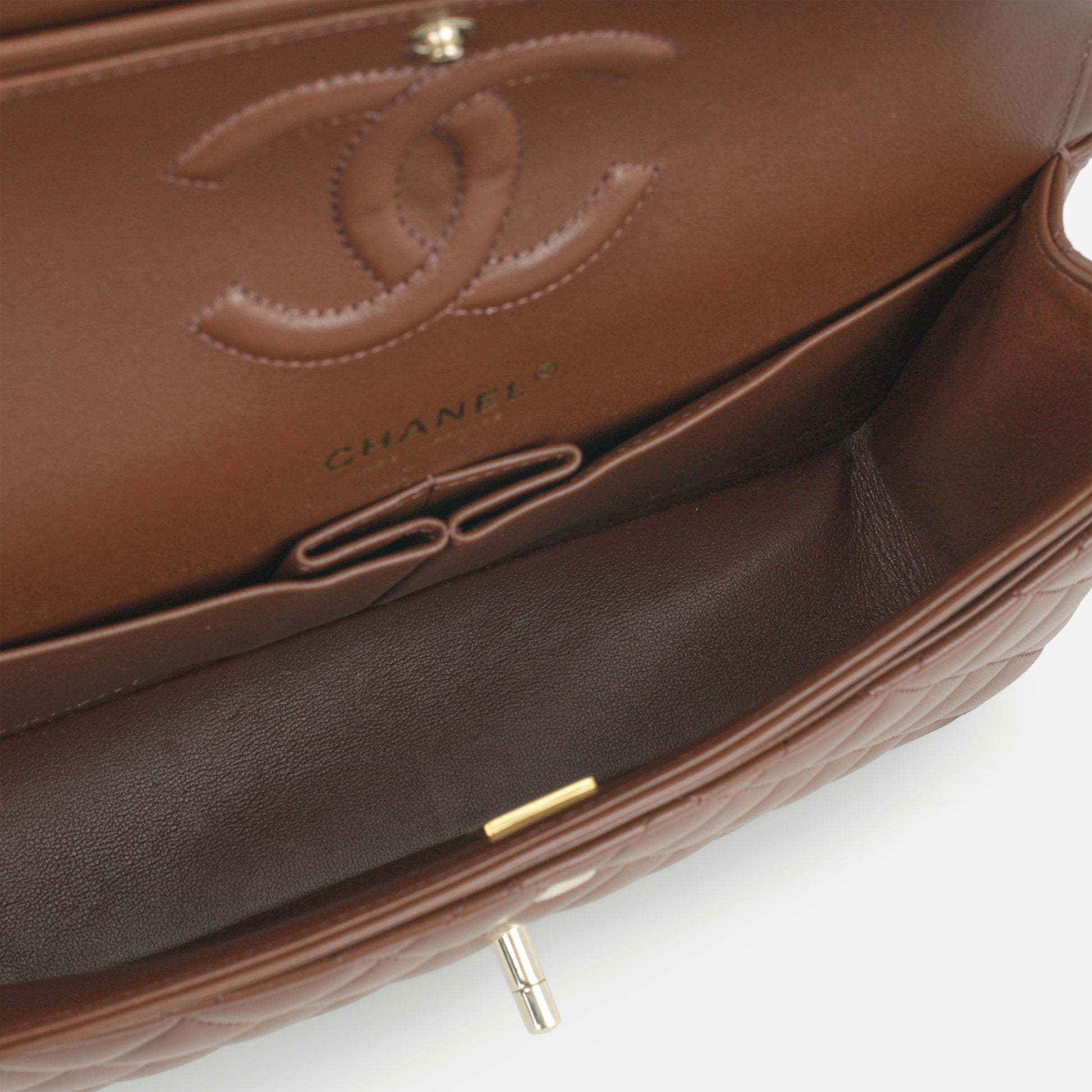 Chanel Medium Classic Flap - Brown Lambskin | Champagne Gold Hardware - Bagista