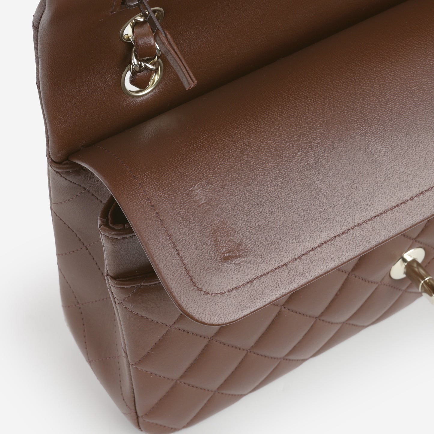 Chanel Medium Classic Flap - Brown Lambskin | Champagne Gold Hardware - Bagista