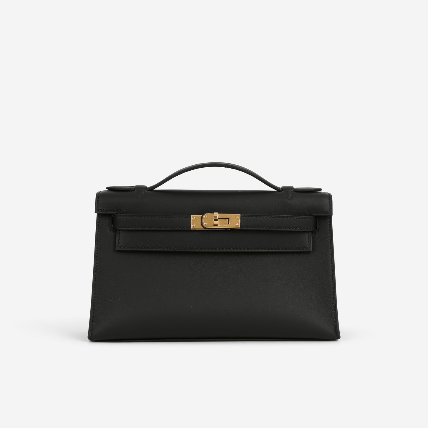 Hermès Kelly Pochette - Black Swift | Gold Hardware - Bagista