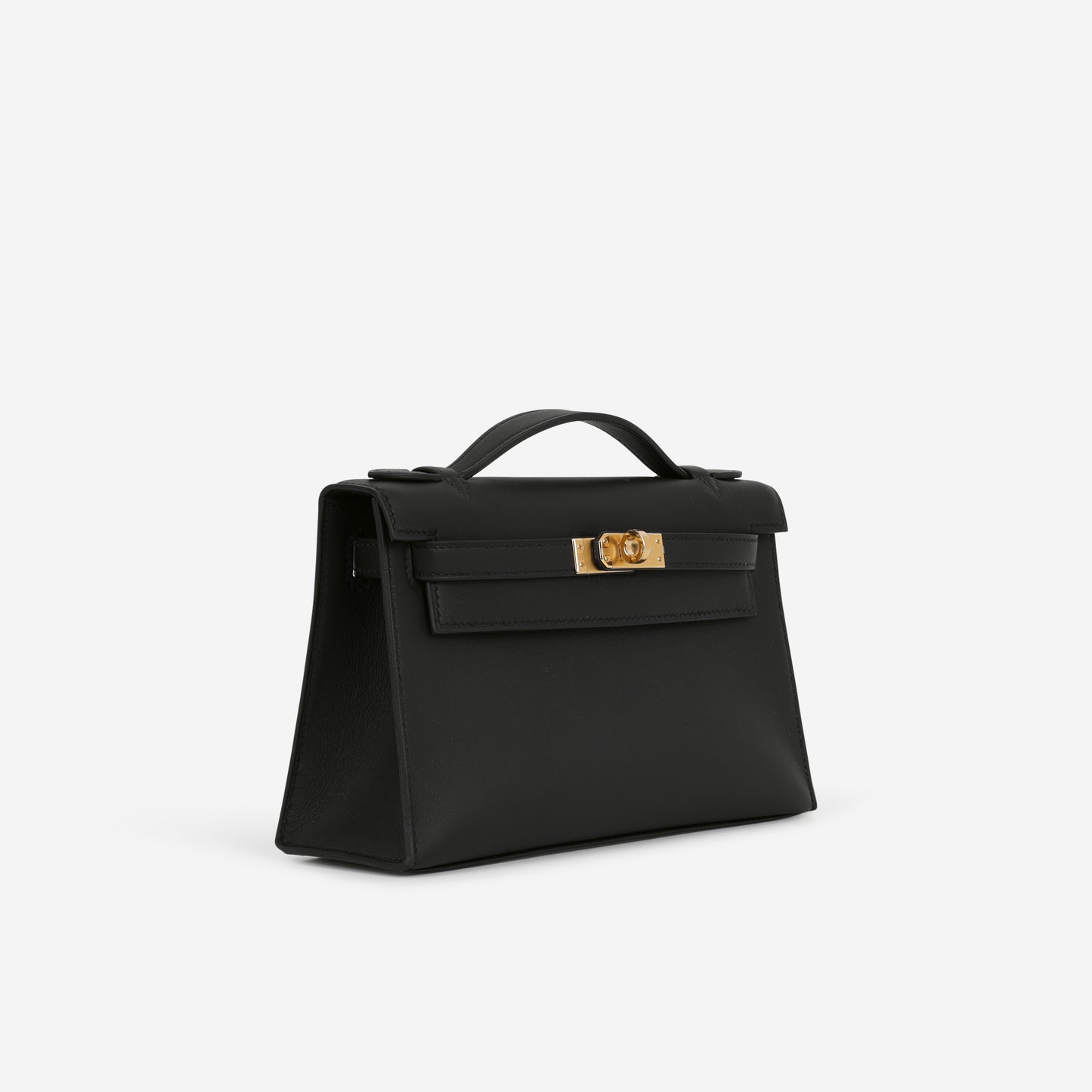 Hermès Kelly Pochette - Black Swift | Gold Hardware - Bagista