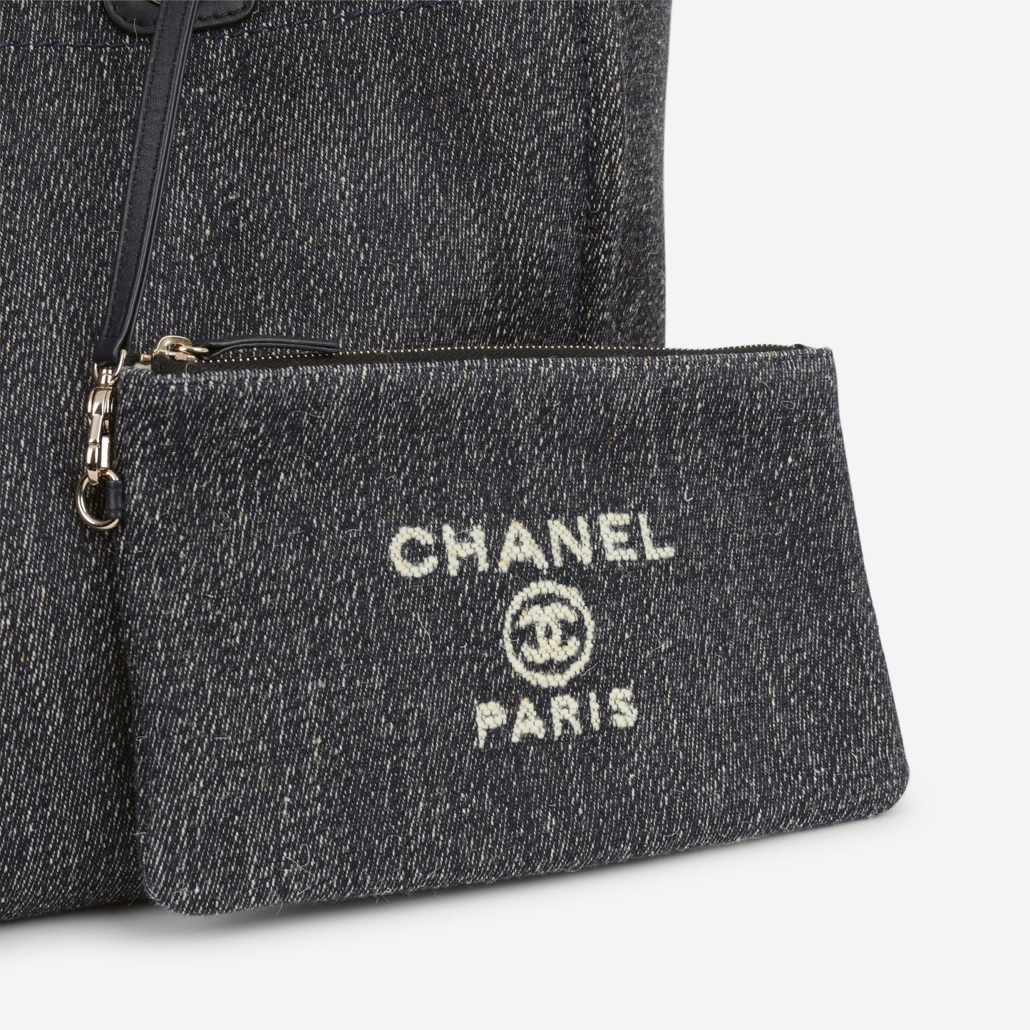 Chanel Large Deauville - Navy Denim | Champagne Gold Hardware