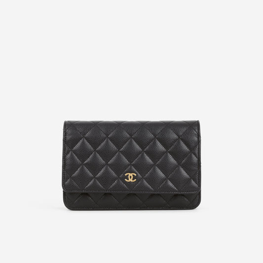 Chanel Classic Wallet on Chain - Black Caviar | Gold Hardware