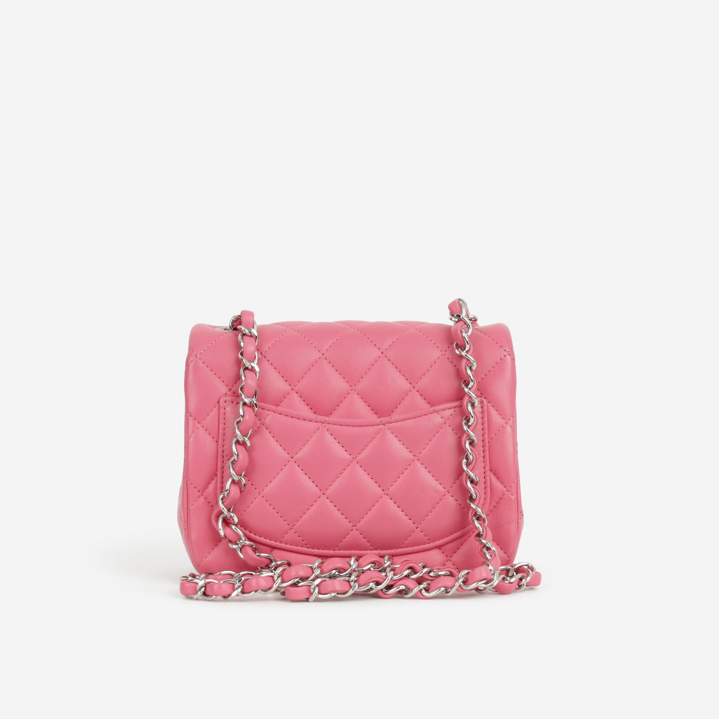 Chanel Mini Flap Square - Pink Lambskin | Silver Hardware - Bagista