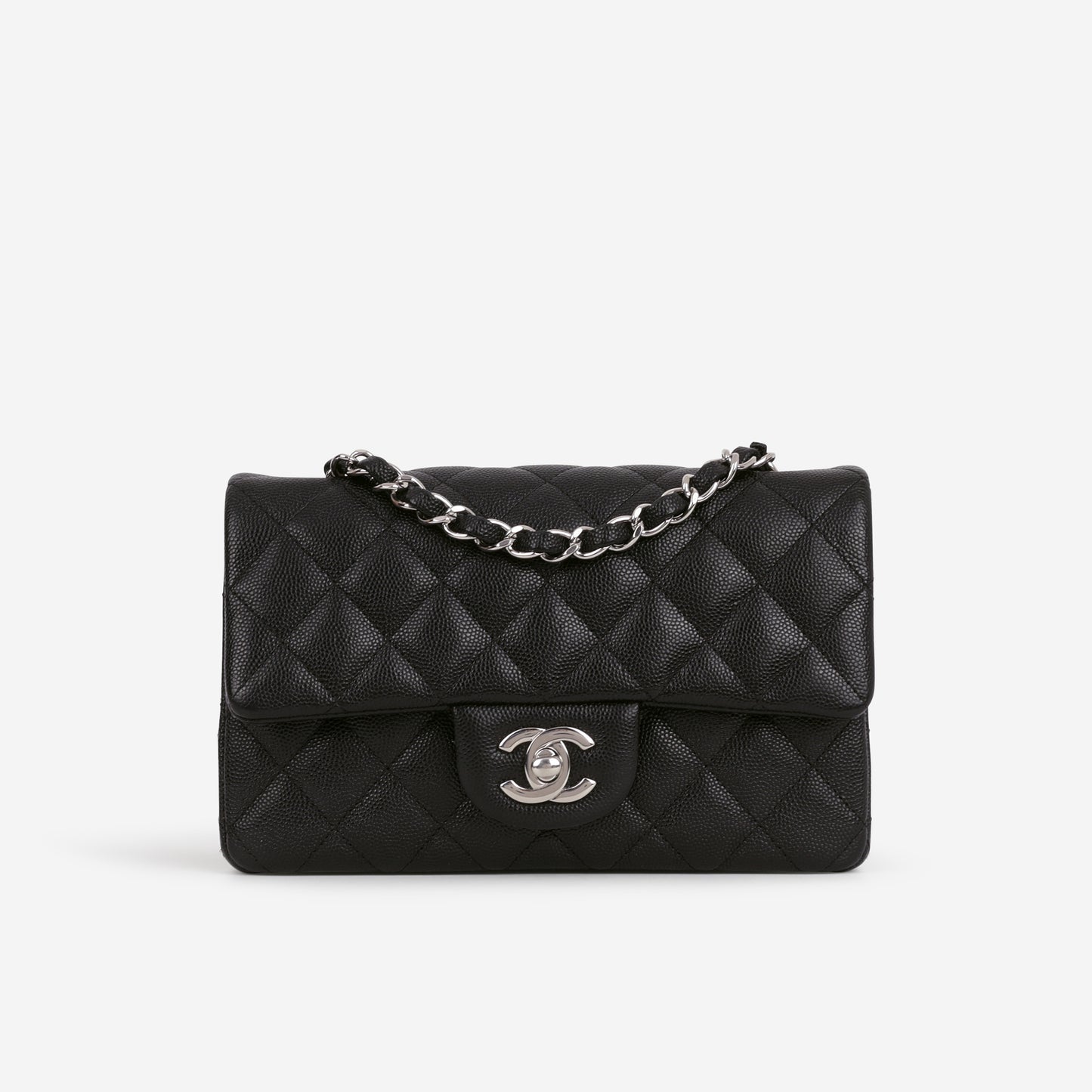 Chanel Classic Mini Flap Rectangular - Black Caviar | Silver Hardware - Bagista