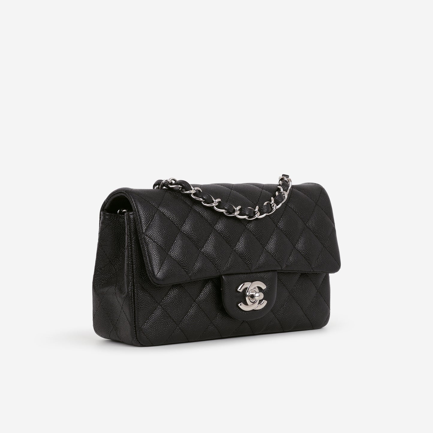 Chanel Classic Mini Flap Rectangular - Black Caviar | Silver Hardware - Bagista