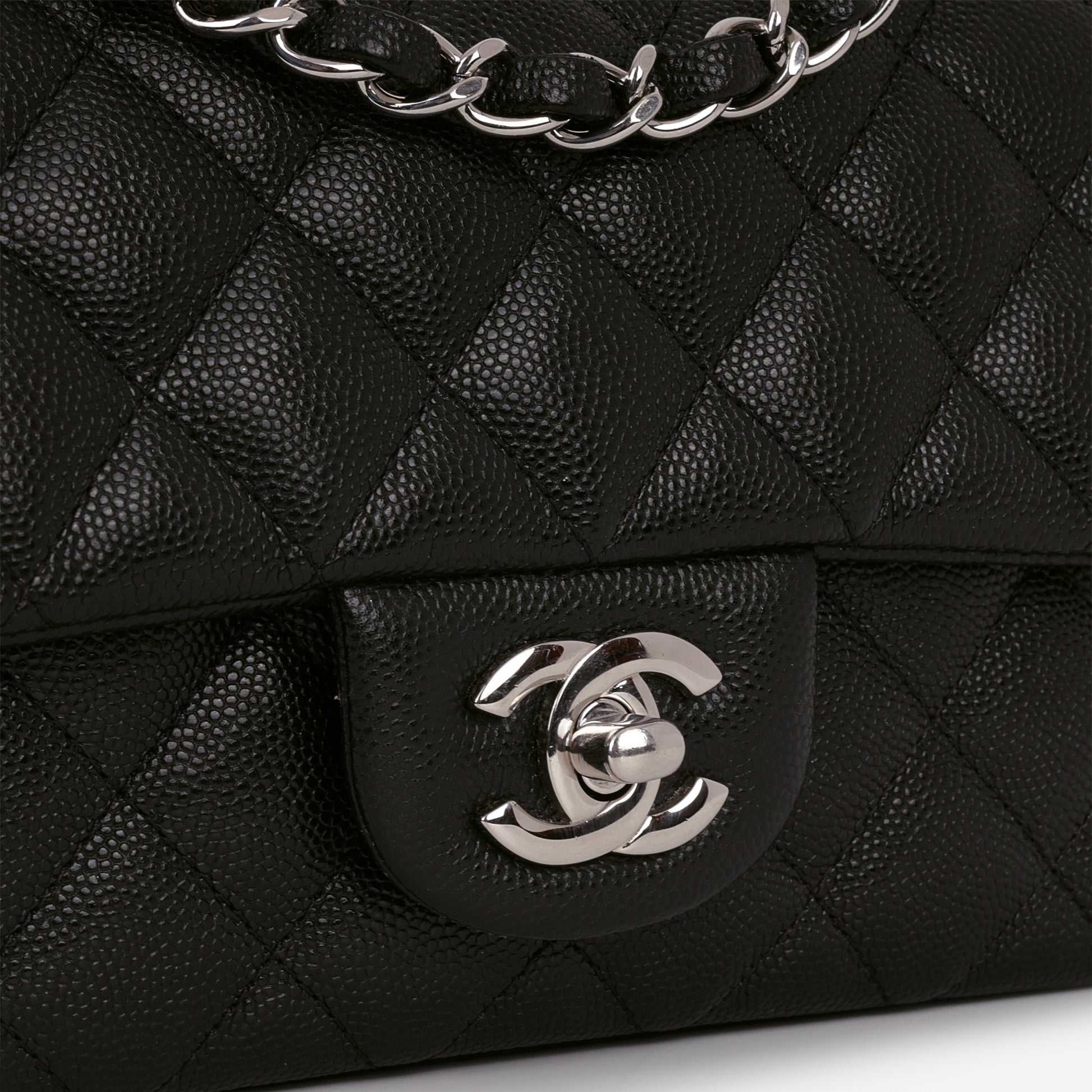 Chanel Classic Mini Flap Rectangular - Black Caviar | Silver Hardware - Bagista