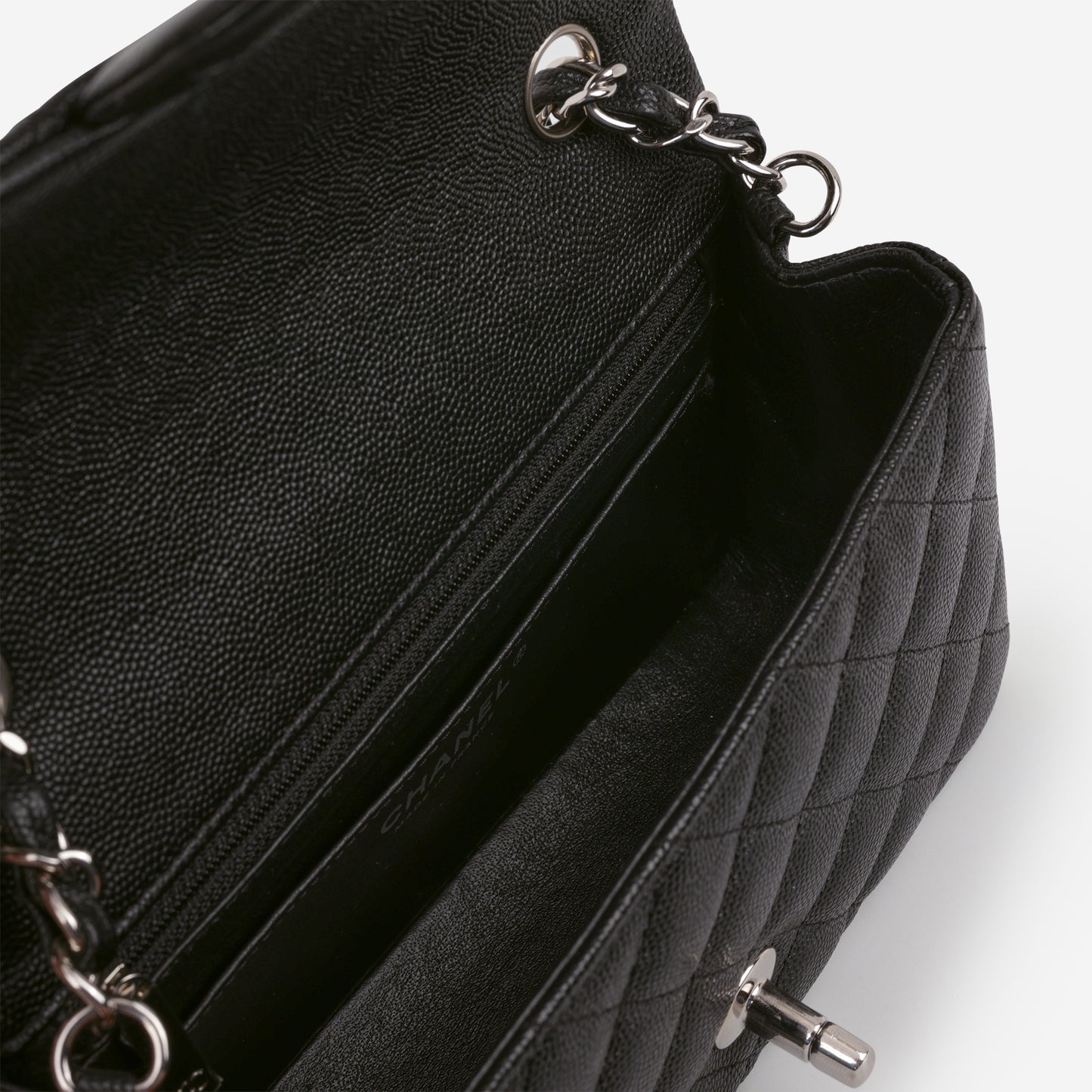 Chanel Classic Mini Flap Rectangular - Black Caviar | Silver Hardware - Bagista