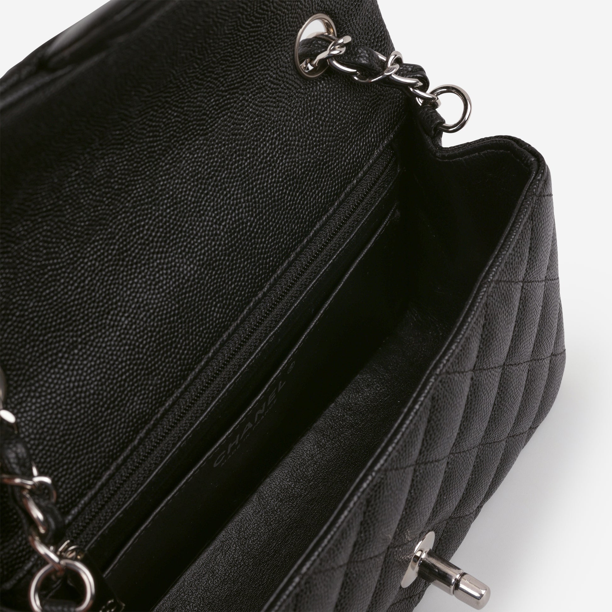 Chanel Classic Mini Flap Rectangular - Black Caviar | Silver Hardware - Bagista