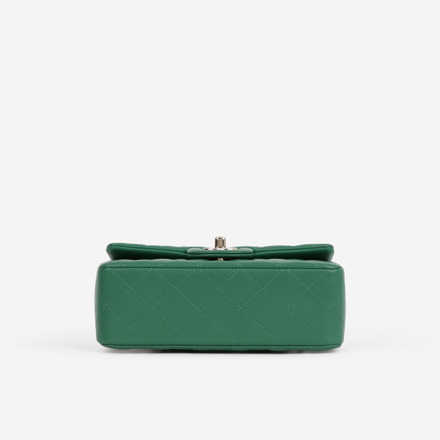 Chanel Mini Top Handle Flap - Green Lambskin  | Champagne Gold Hardware