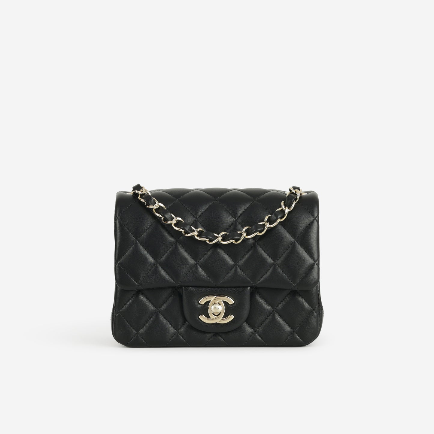 Chanel Mini Flap Square - Black Lambskin | Champagne Gold Hardware