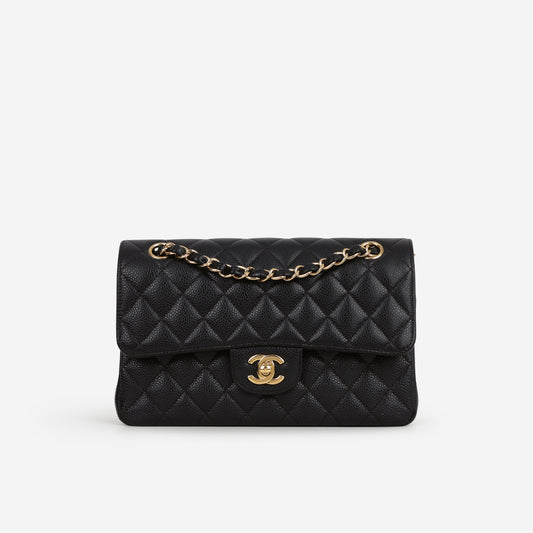 Chanel Small Classic Flap - Black Caviar | Gold Hardware - Bagista