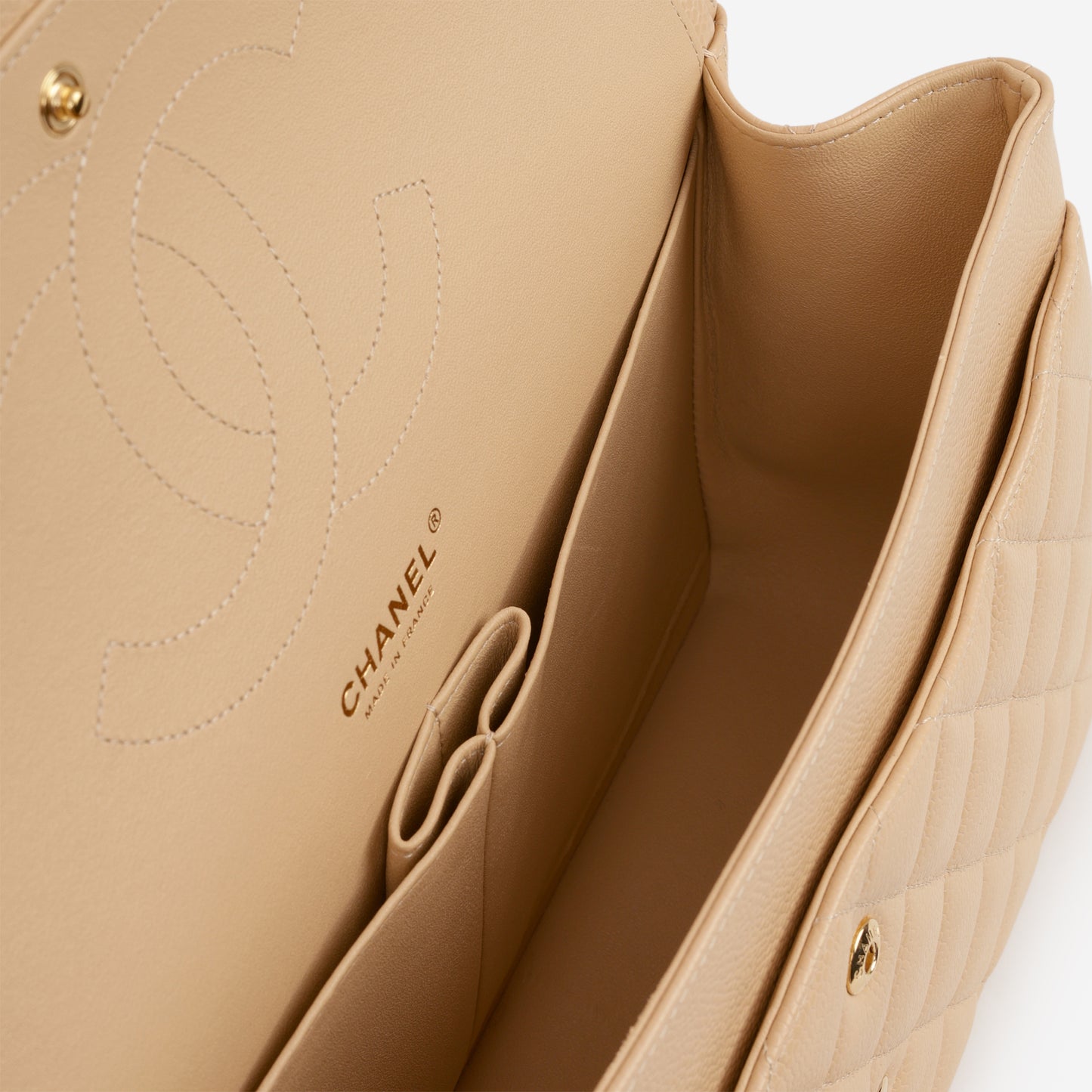 Chanel Classic Jumbo Double Flap - Beige Caviar | Gold Hardware