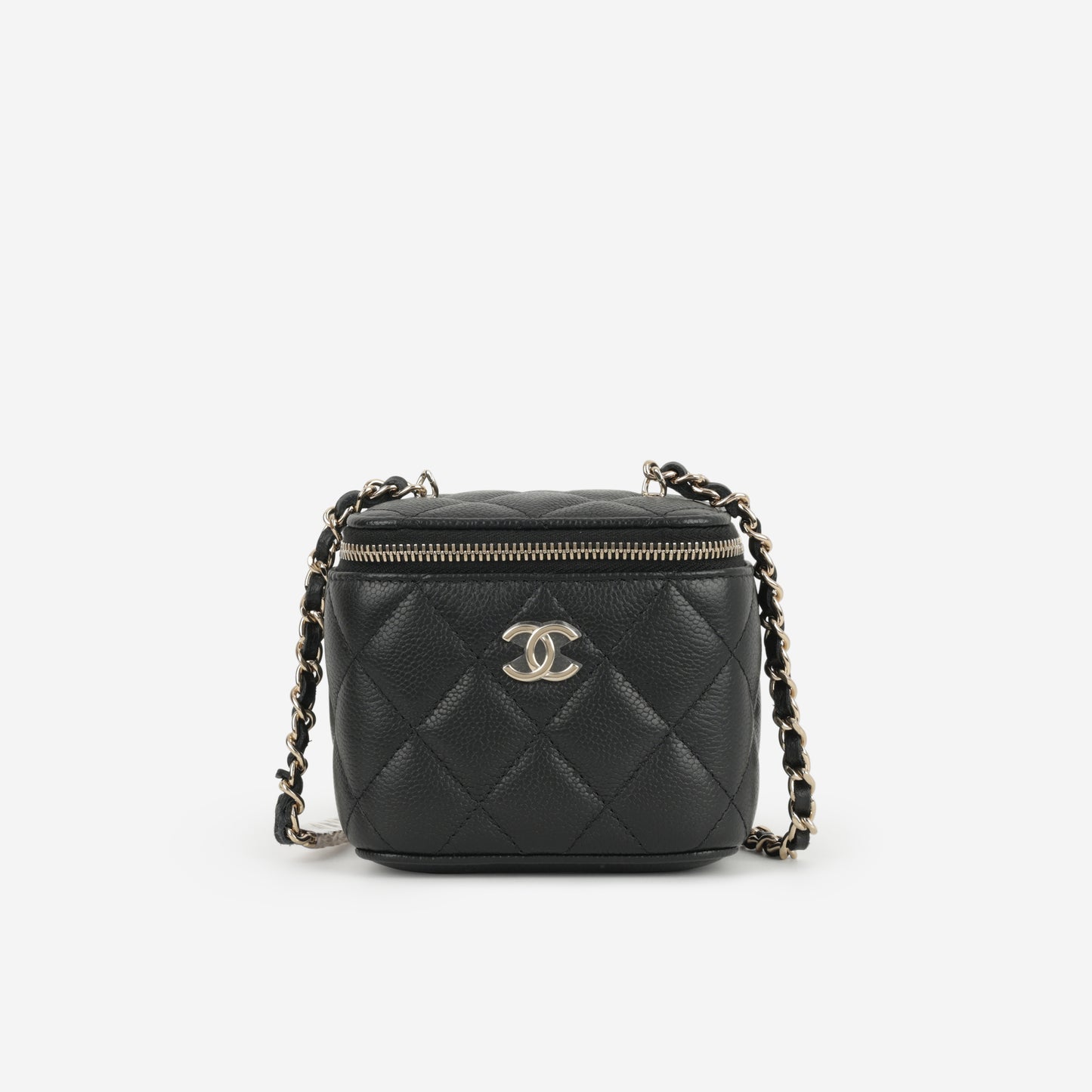 Chanel Mini Vanity on Chain - Black Caviar | Champagne Gold Hardware