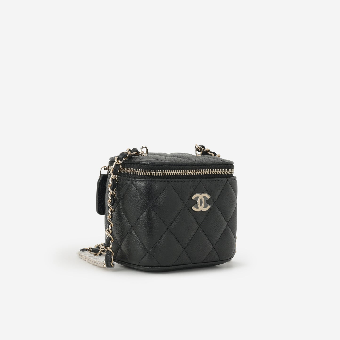 Chanel Mini Vanity on Chain - Black Caviar | Champagne Gold Hardware