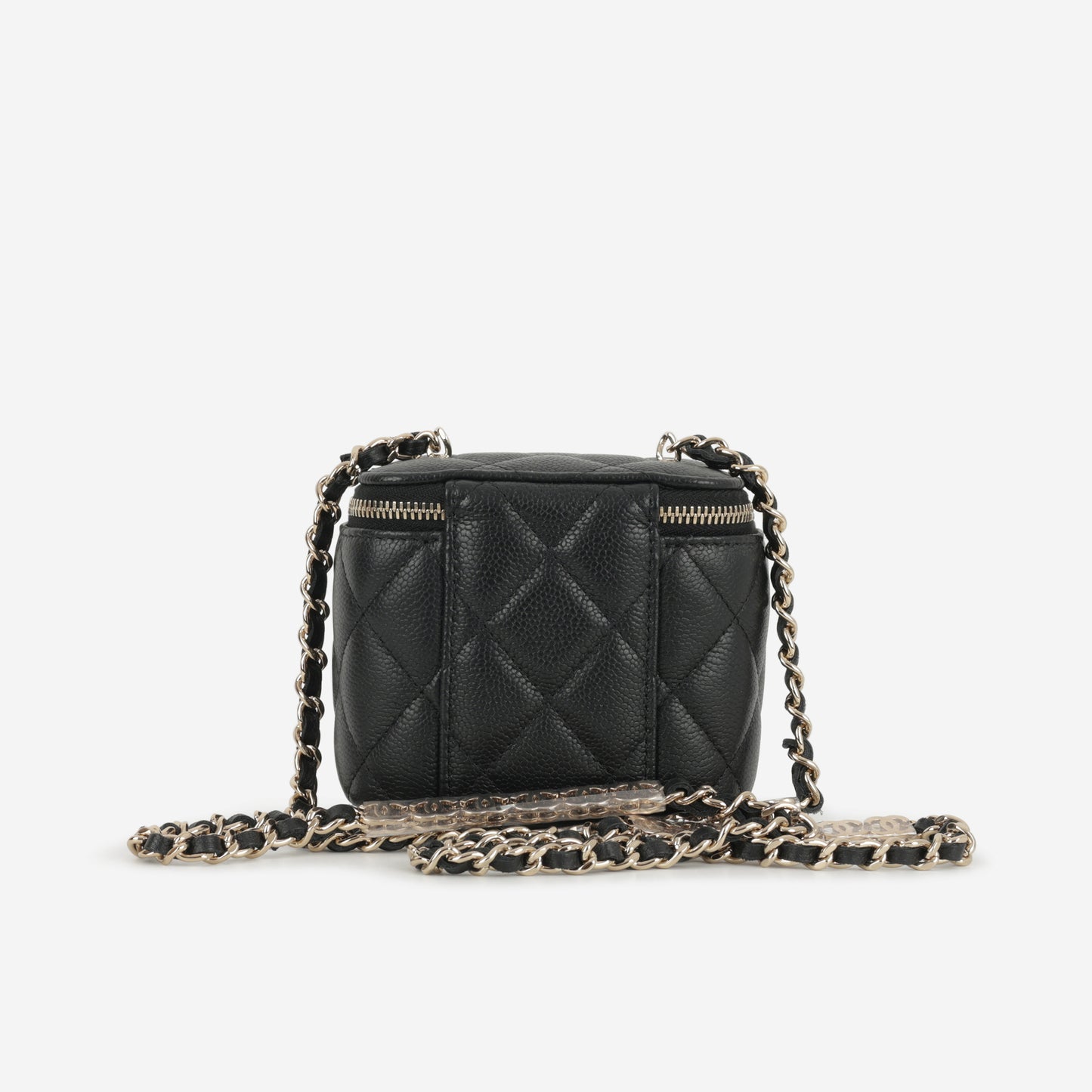 Chanel Mini Vanity on Chain - Black Caviar | Champagne Gold Hardware