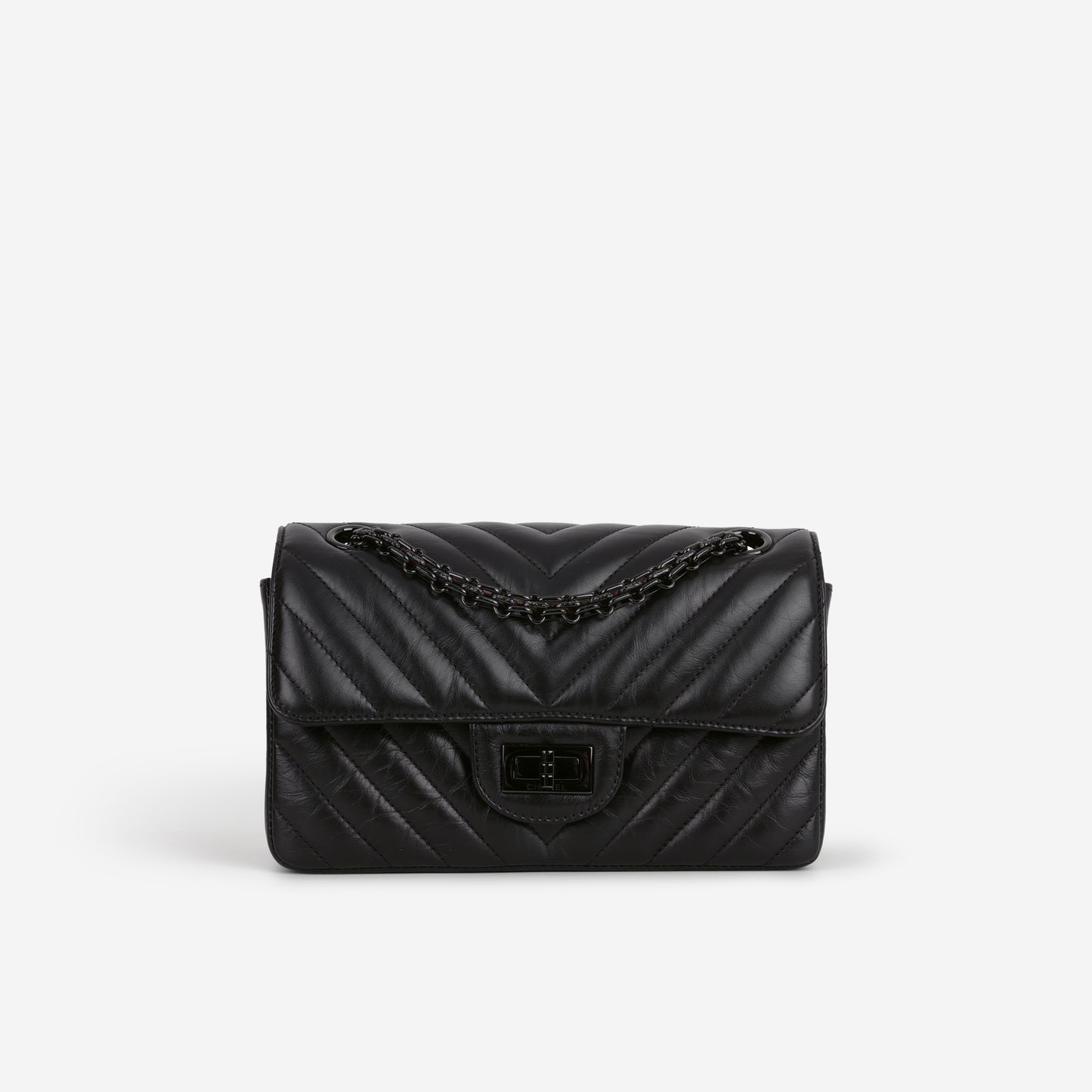 Chanel Mini 2.55 Reissue 224 - So Black Chevron Calfskin