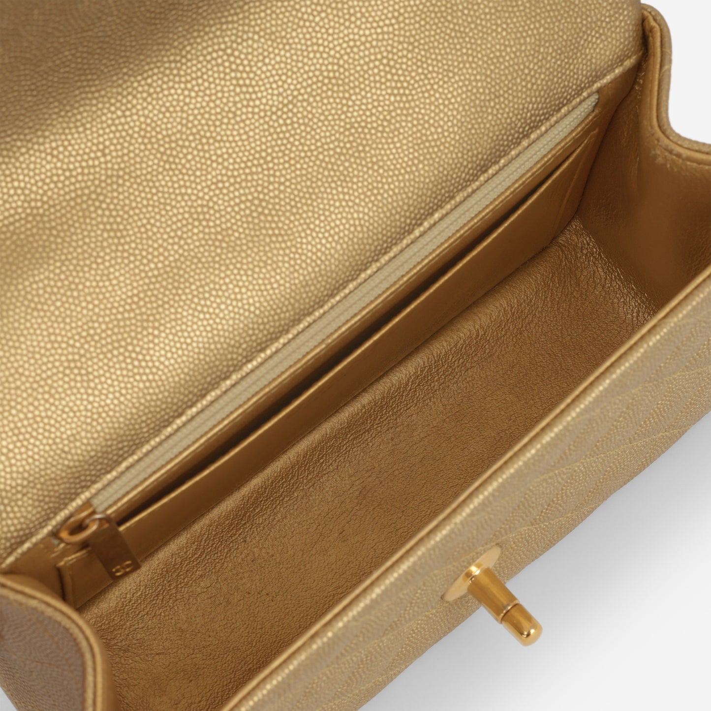 Chanel Mini Top Handle Flap - Gold Caviar  | Gold Hardware