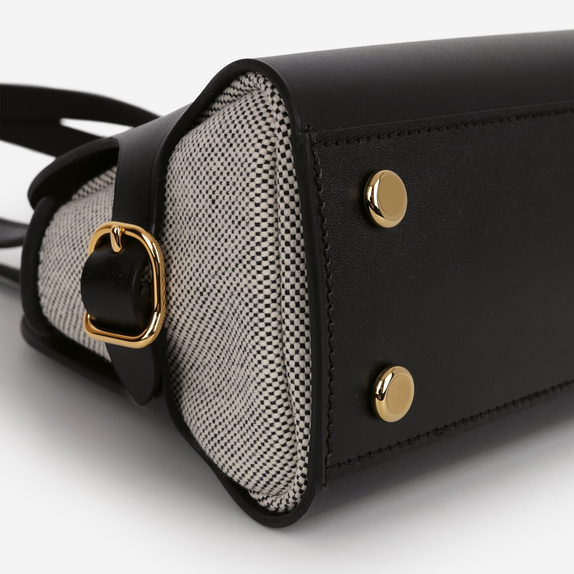 Hermès Tablier Sellier - Black Hunter / Ecru Toile | Gold Hardware - Bagista