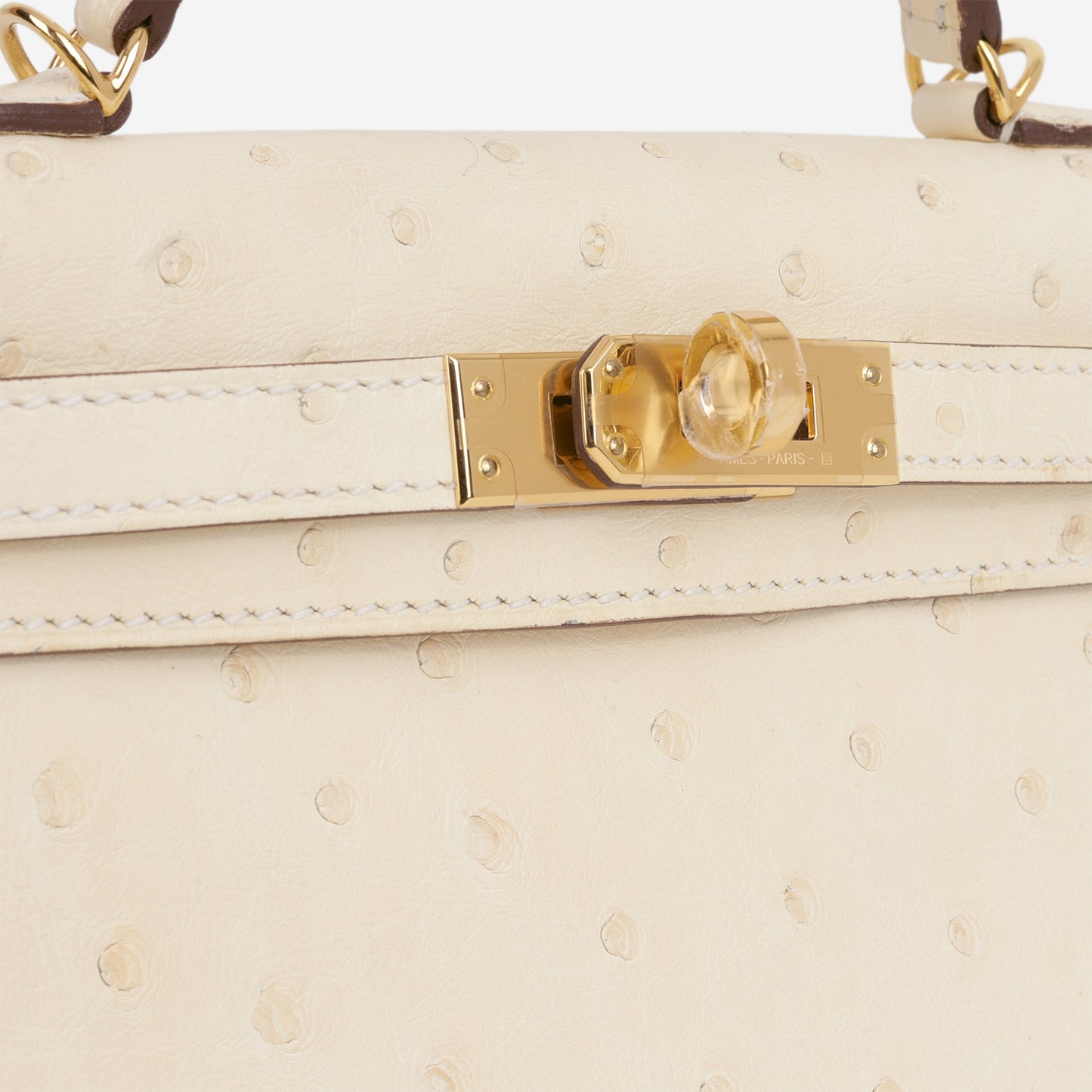 Hermès Mini Kelly - Nata Ostrich | Gold hardware