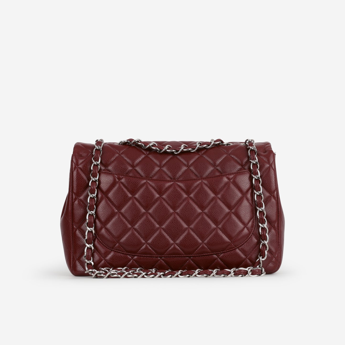 Chanel Classic Jumbo Single Flap - Burgundy Caviar | Silver Hardware