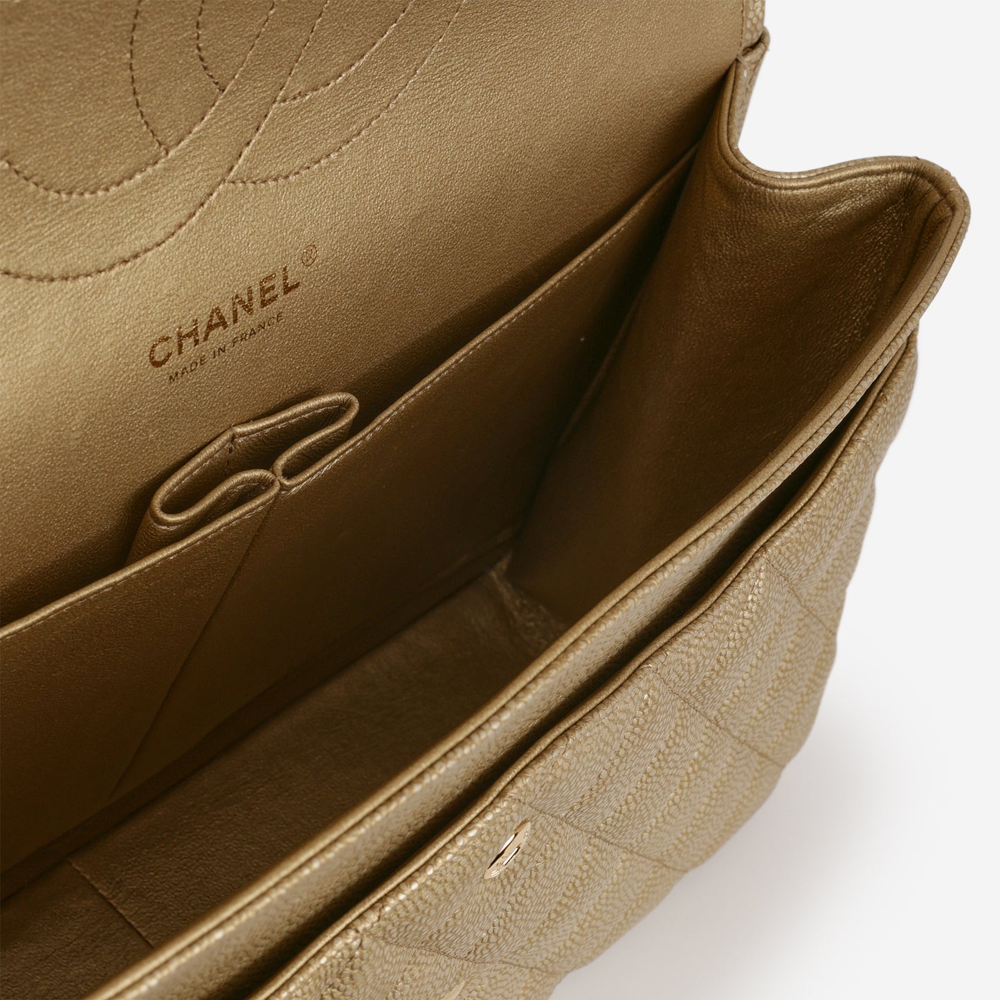 Chanel Classic Jumbo Double Flap - Gold Caviar | Gold Hardware