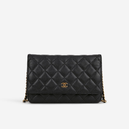 Chanel Classic Wallet on Chain - Black Caviar | Gold Hardware