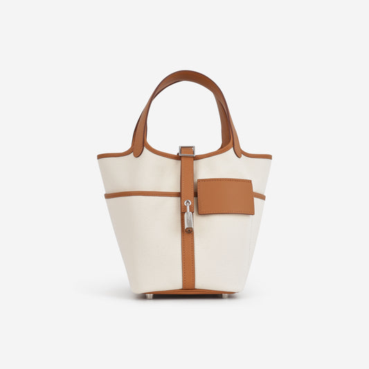 Hermès Picotin 18 Cargo - Ecru Canvas / Gold Swift | Palladium Hardware