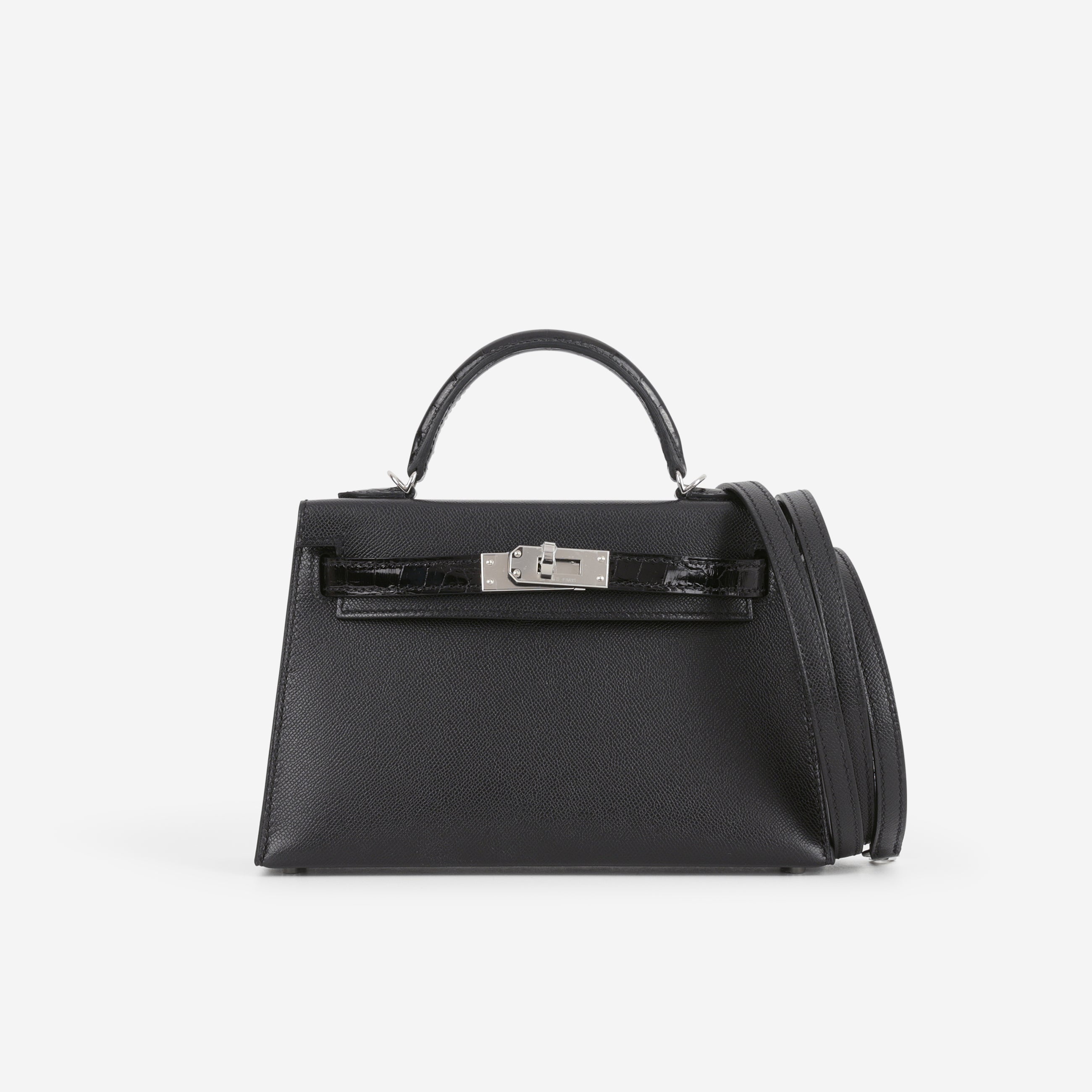 Hermès Mini Kelly Touch - Black Madame / Alligator | Palladium