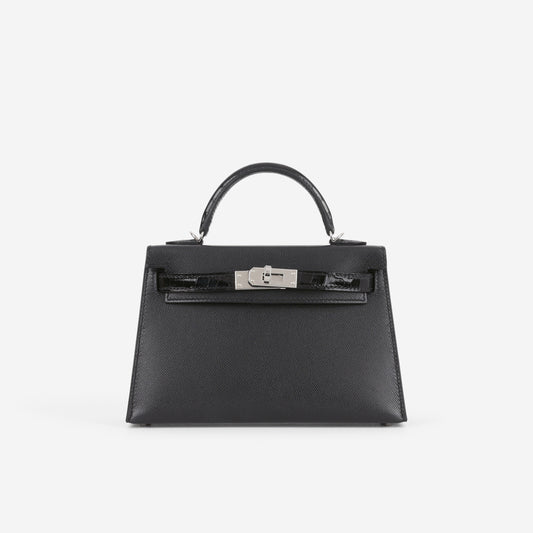 Hermès Mini Kelly Touch - Black Madame / Alligator | Palladium Hardware