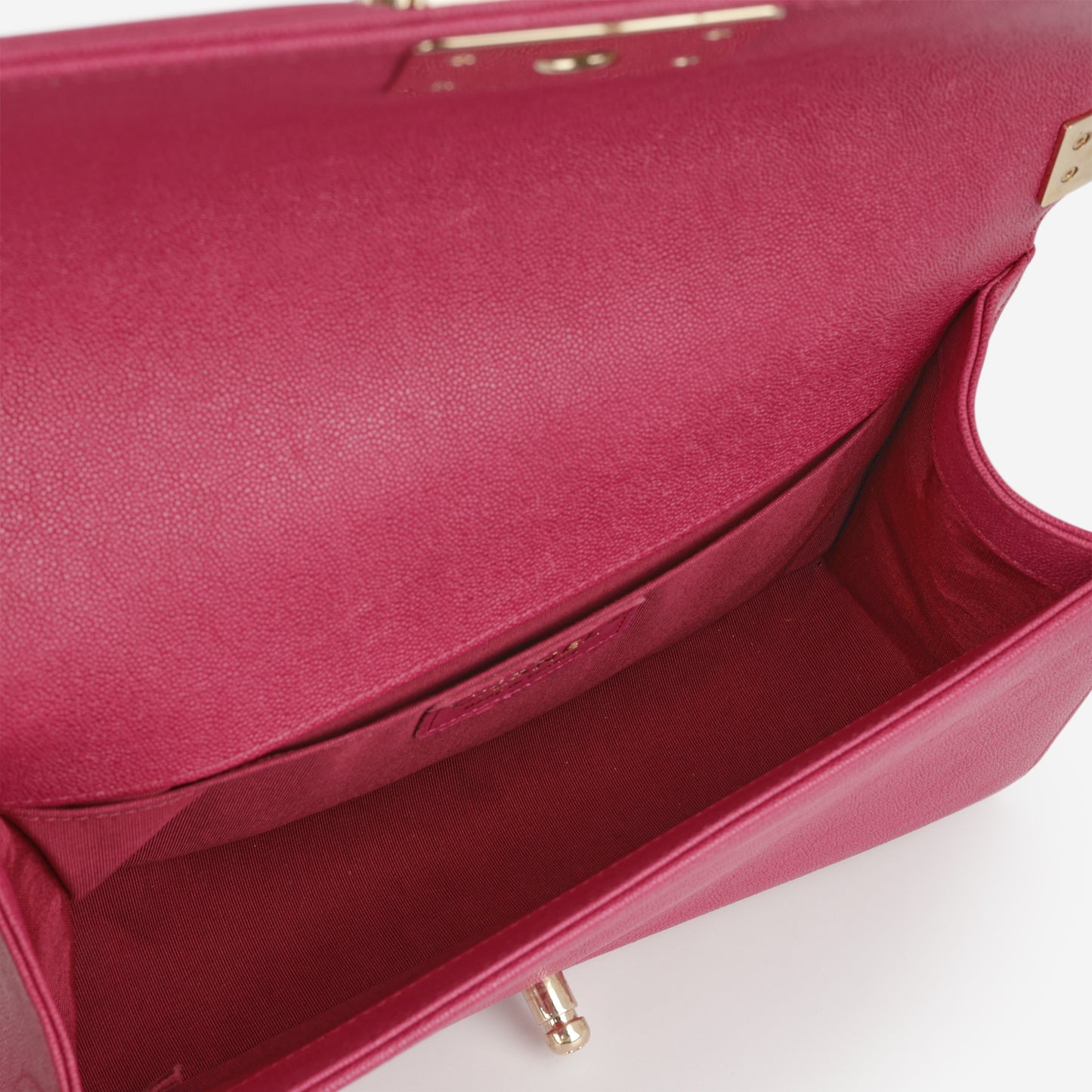 Chanel Old Medium Boy Bag - Fuchsia Caviar | Champagne Gold Hardware
