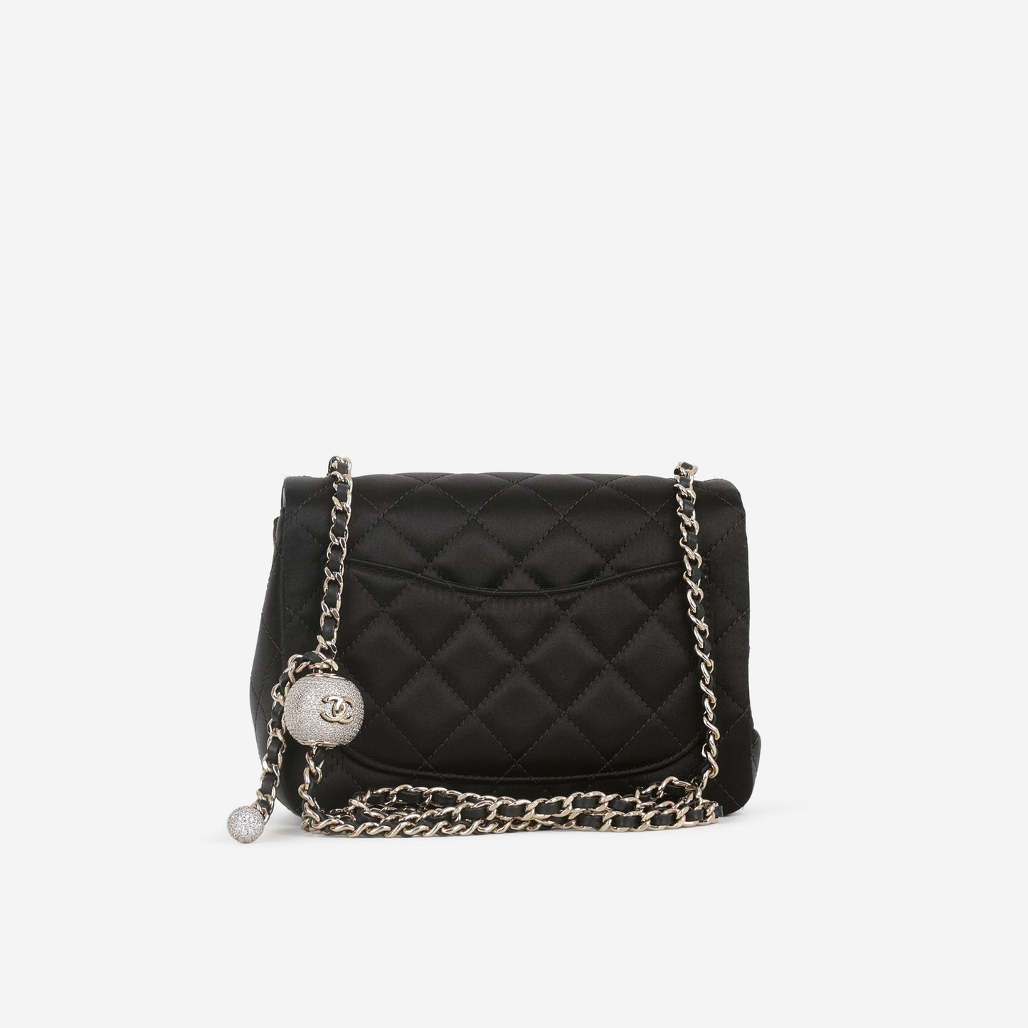 Chanel Mini Square Crystal CC Crush - Black Satin | Champagne Gold Hardware