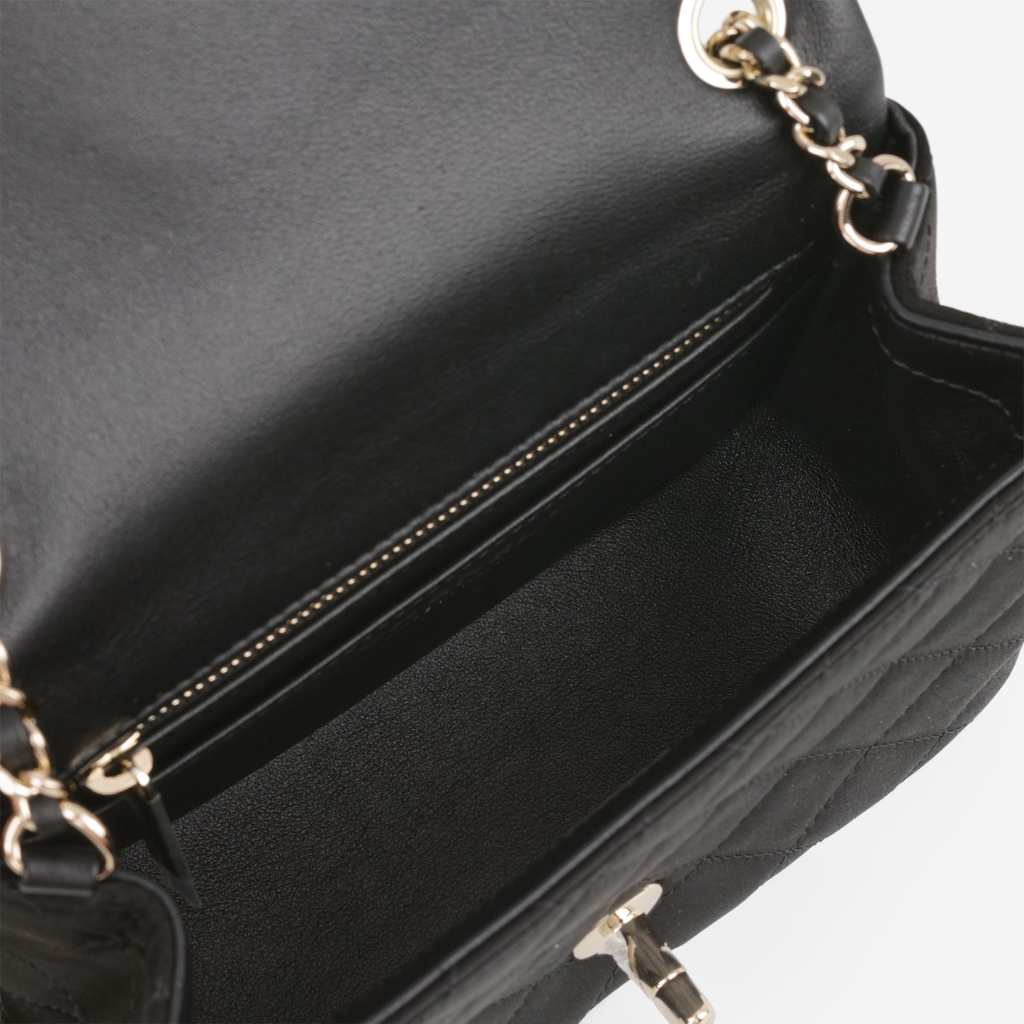 Chanel Mini Square Crystal CC Crush - Black Satin | Champagne Gold Hardware