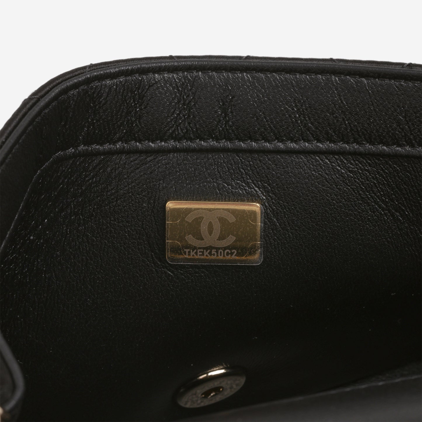 Chanel Mini Square Crystal CC Crush - Black Satin | Champagne Gold Hardware