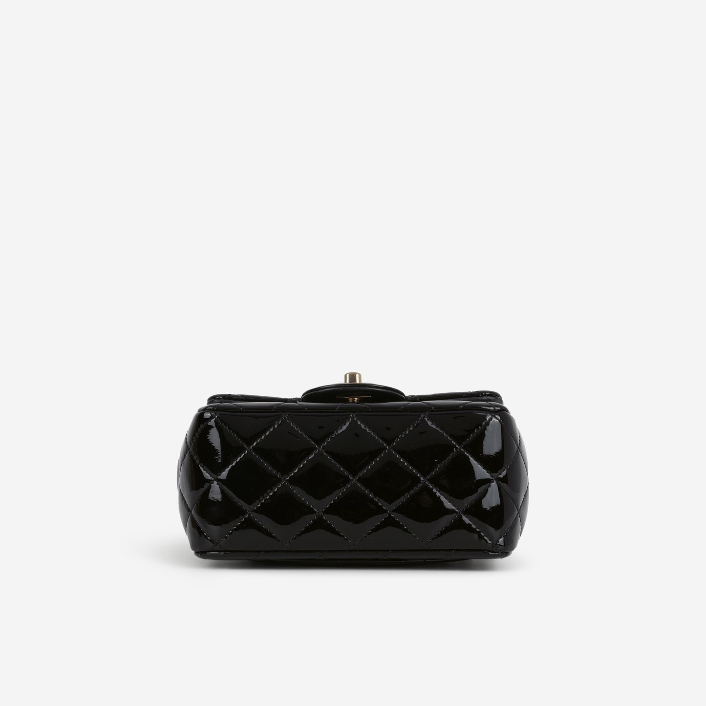 Chanel Classic Mini Flap Square - Black Patent | Champagne Gold Hardware