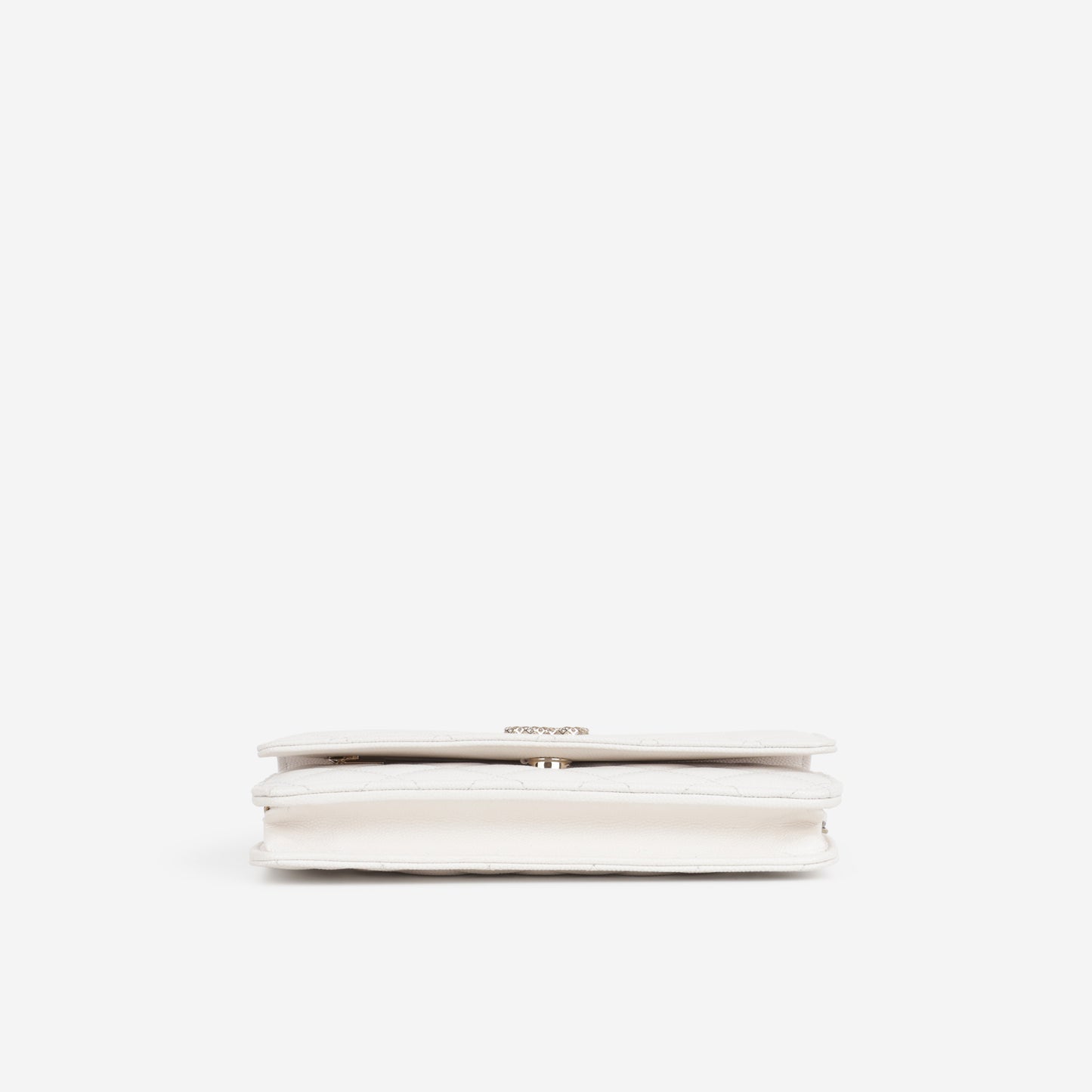 Chanel Wallet On Chain - White Caviar | Champagne Gold Hardware