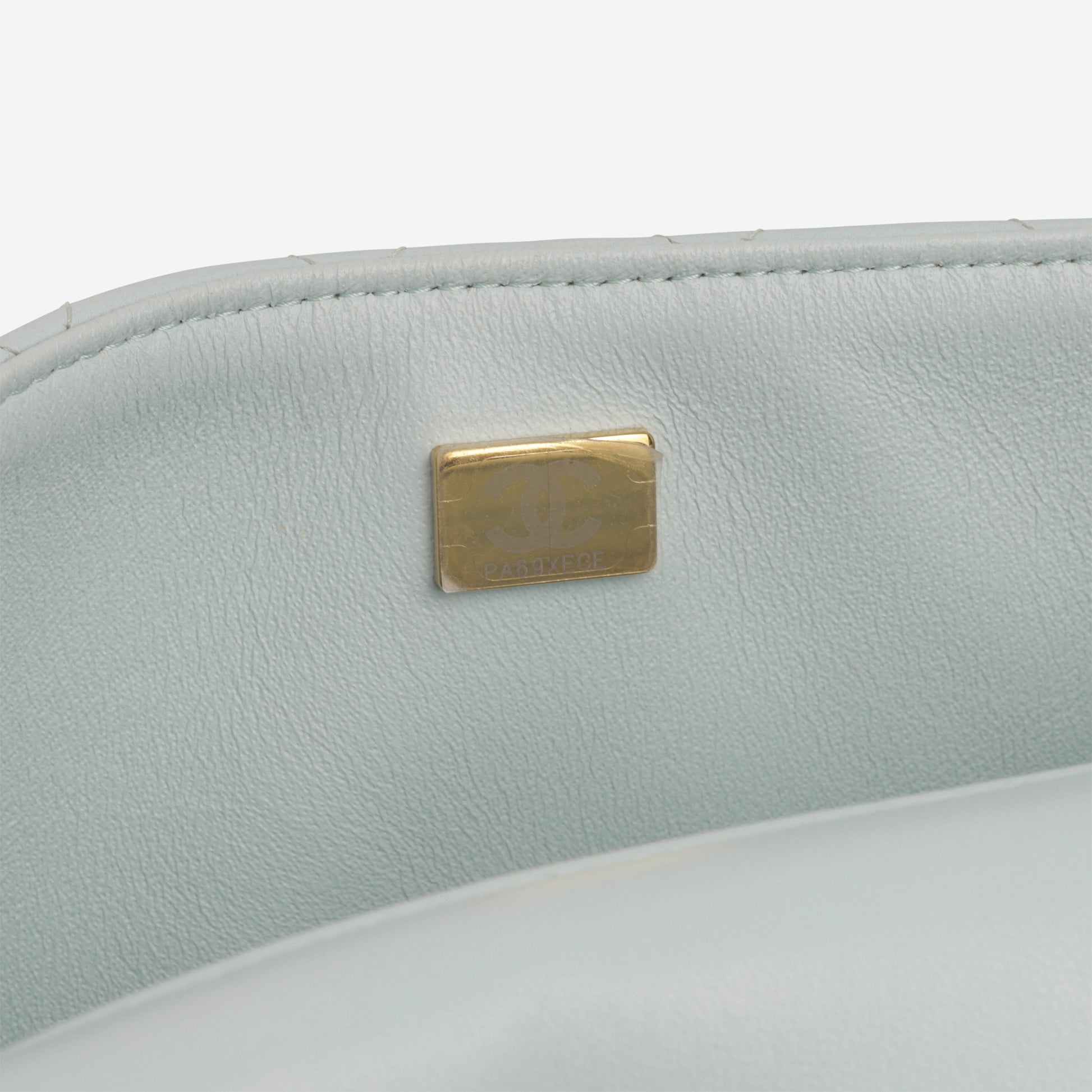 Chanel Mini Rectangular Top Handle - Blue Lambskin | Champagne Gold Hardware - Bagista
