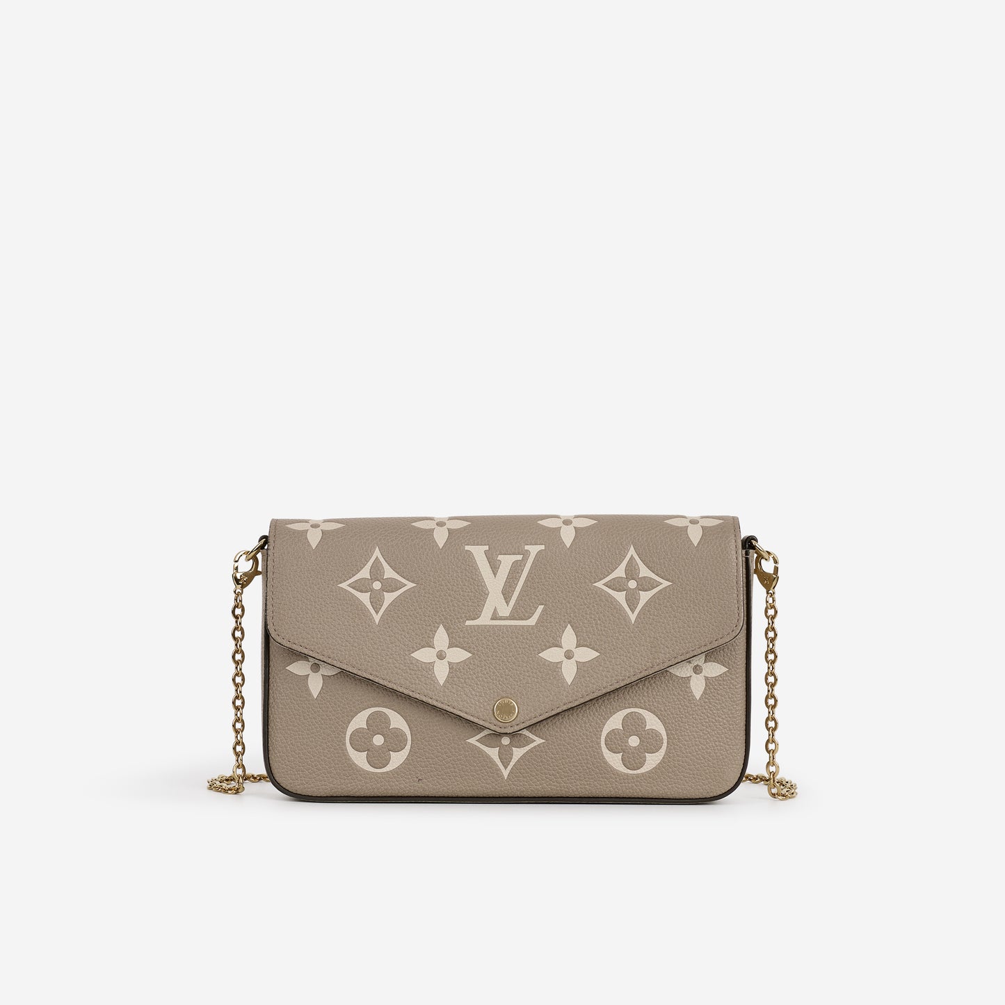 Louis Vuitton - Pochette Felicie - Tourterelle / Cream Empreinte | Gold Hardware - Bagista