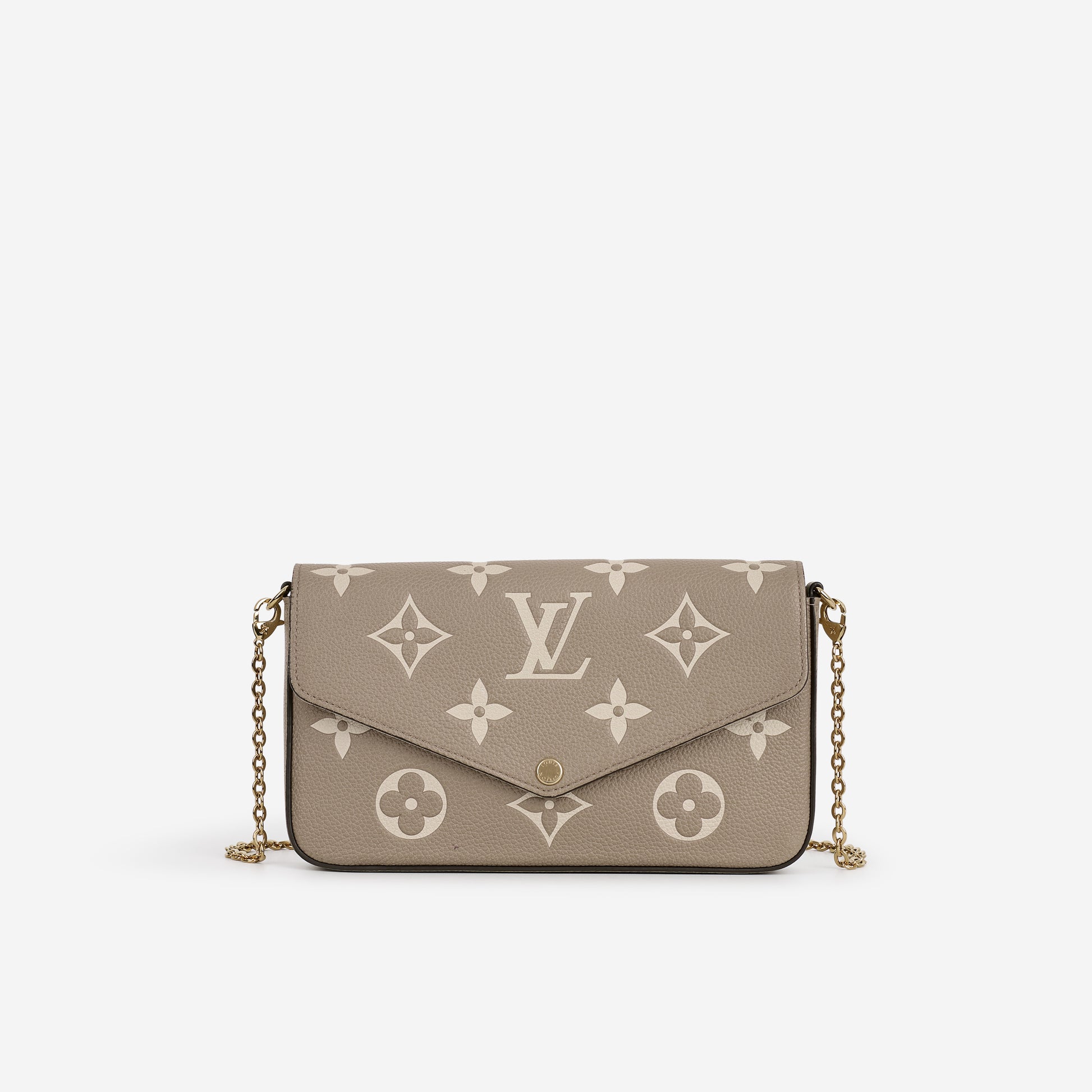 Louis Vuitton - Pochette Felicie - Tourterelle / Cream Empreinte | Gold Hardware - Bagista