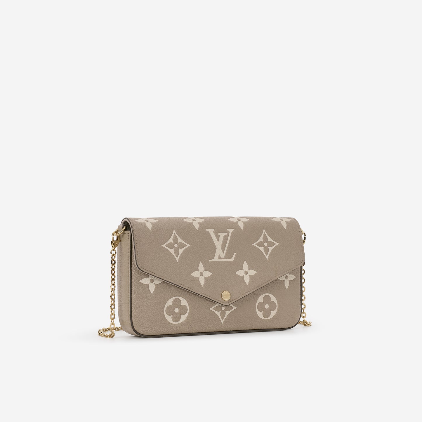 Louis Vuitton - Pochette Felicie - Tourterelle / Cream Empreinte | Gold Hardware - Bagista