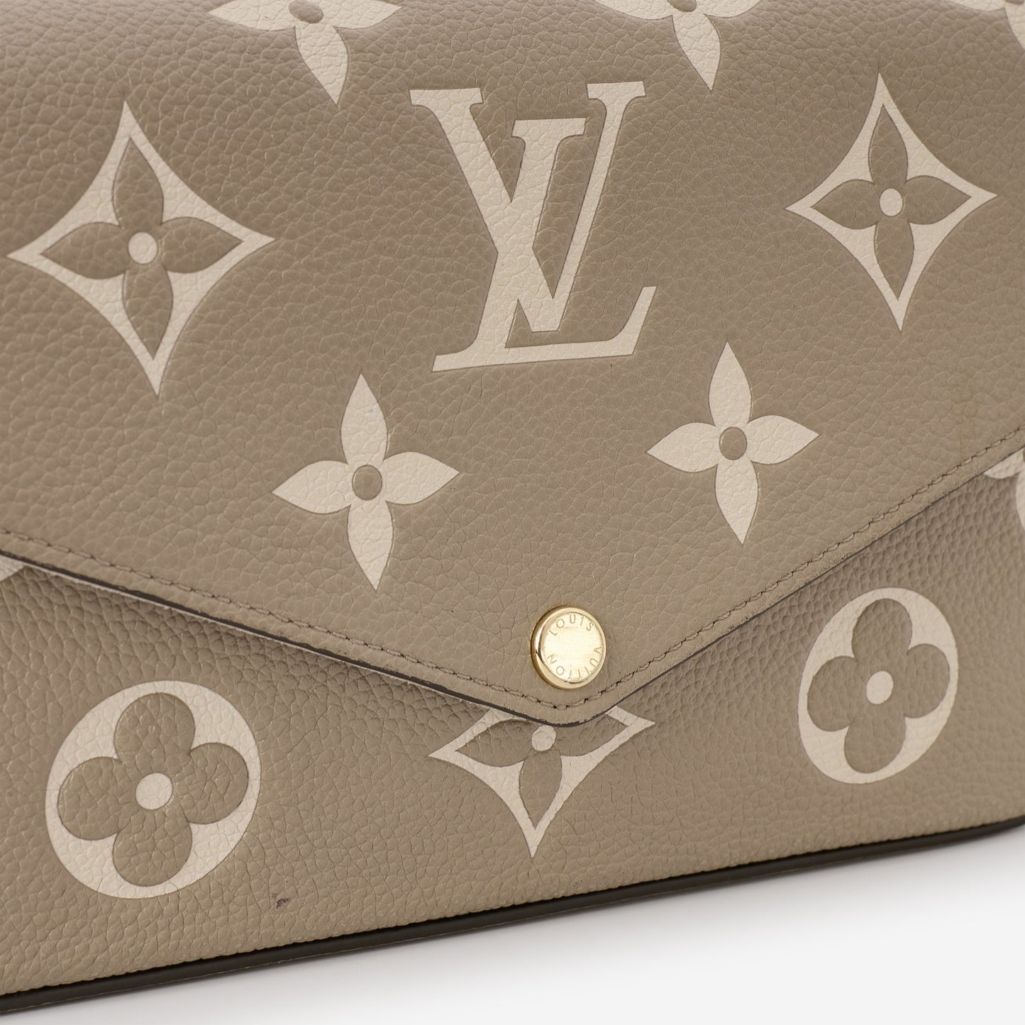 Louis Vuitton - Pochette Felicie - Tourterelle / Cream Empreinte | Gold Hardware - Bagista