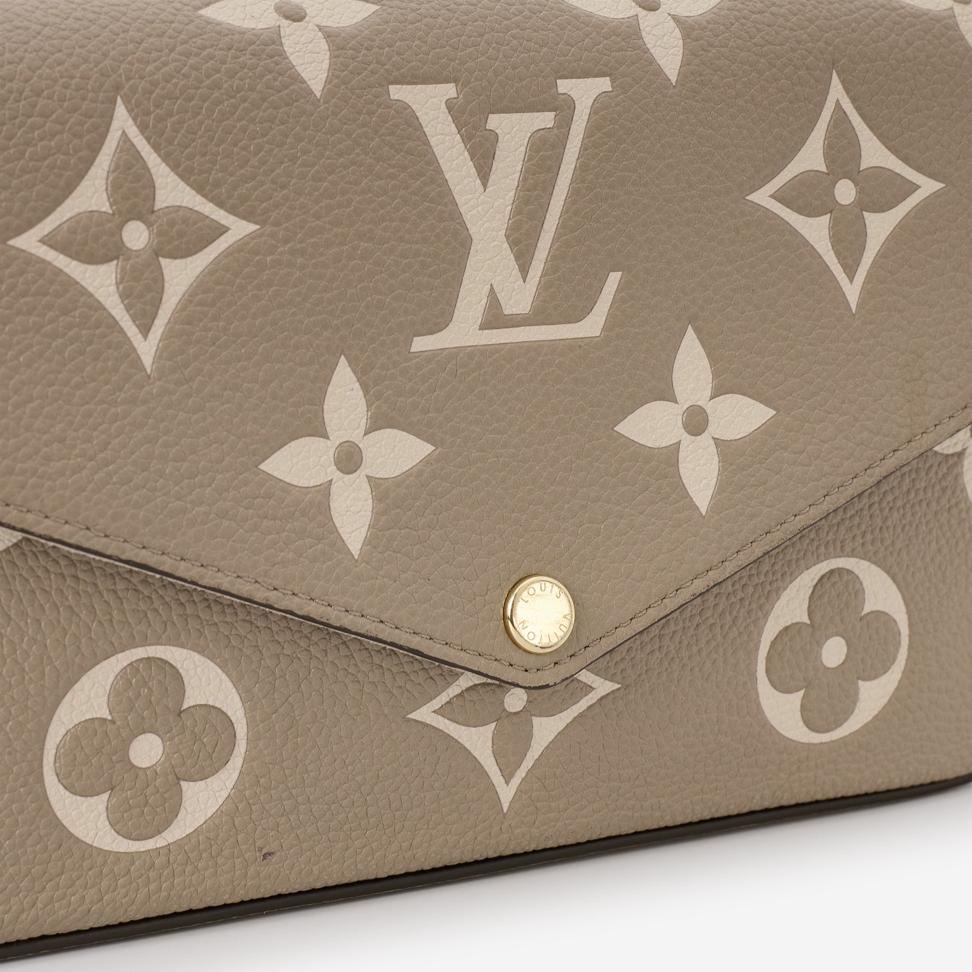 Louis Vuitton - Pochette Felicie - Tourterelle / Cream Empreinte | Gold Hardware - Bagista